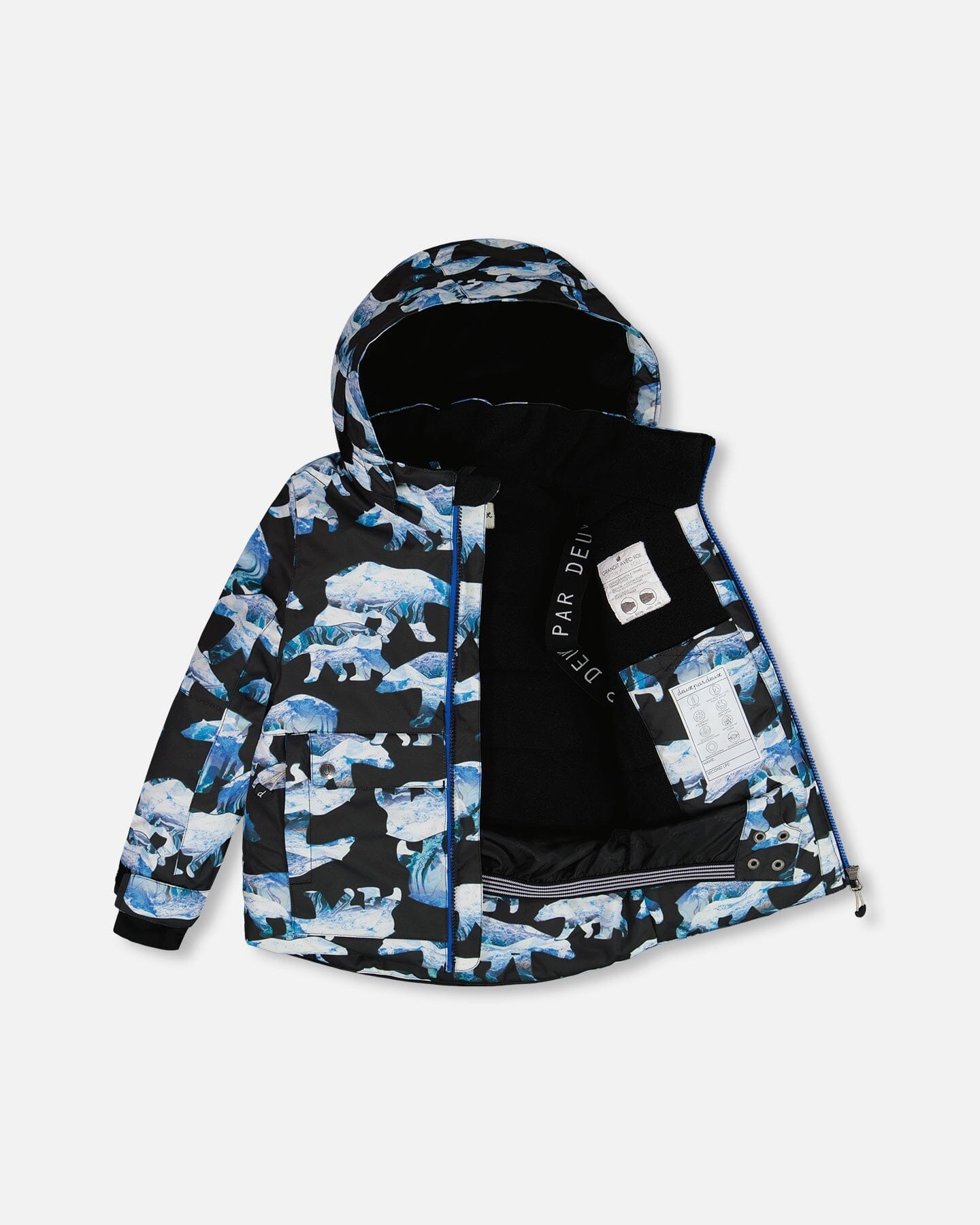 Two Piece Snowsuit Printed Bears And Royal Blue by Deux par Deux