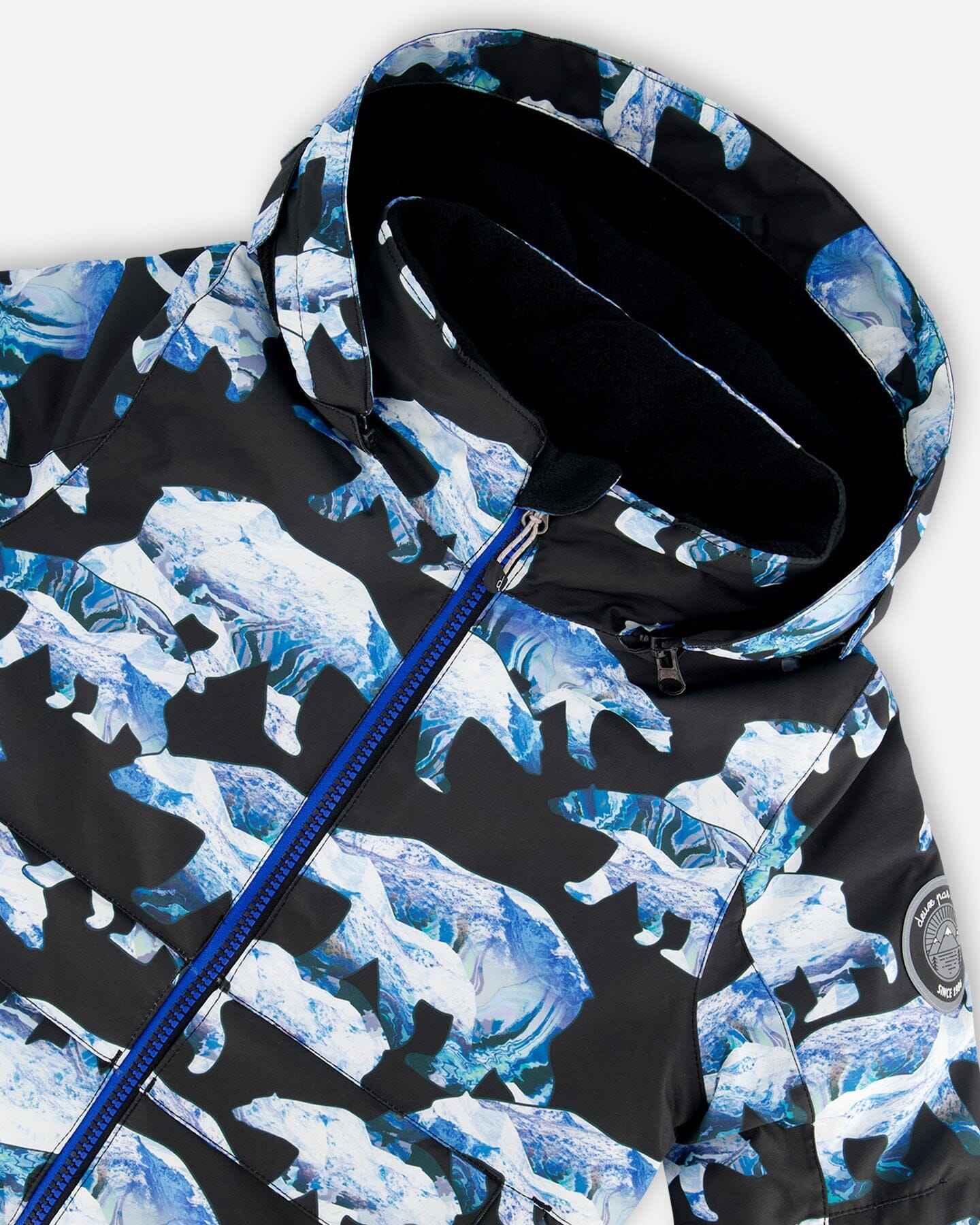 Two Piece Snowsuit Printed Bears And Royal Blue by Deux par Deux