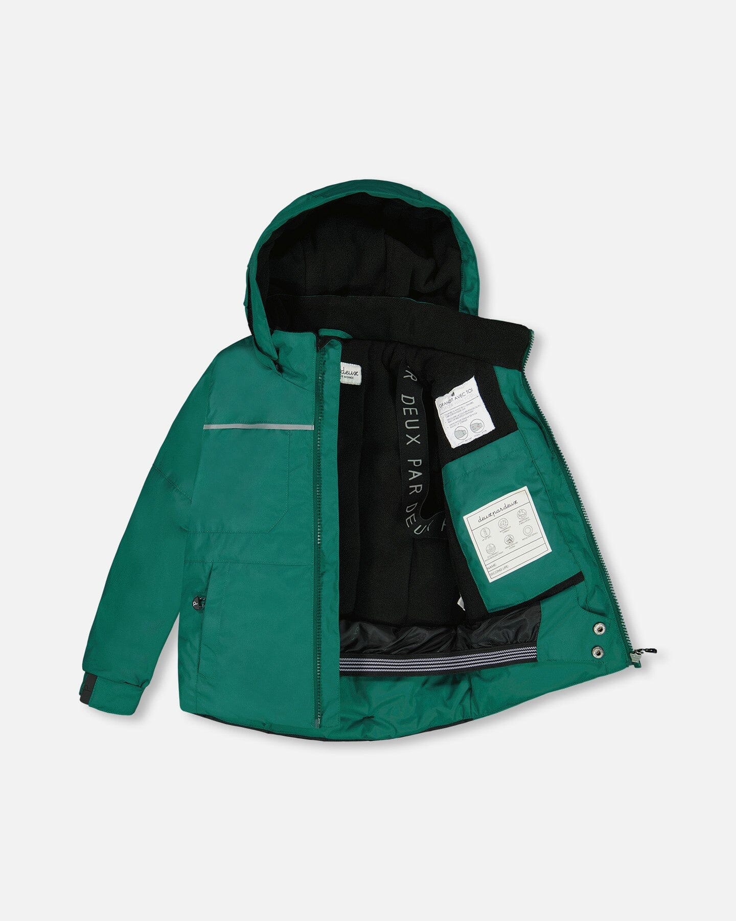 Two Piece Snowsuit Forest Green Printed Glaciers by Deux par Deux