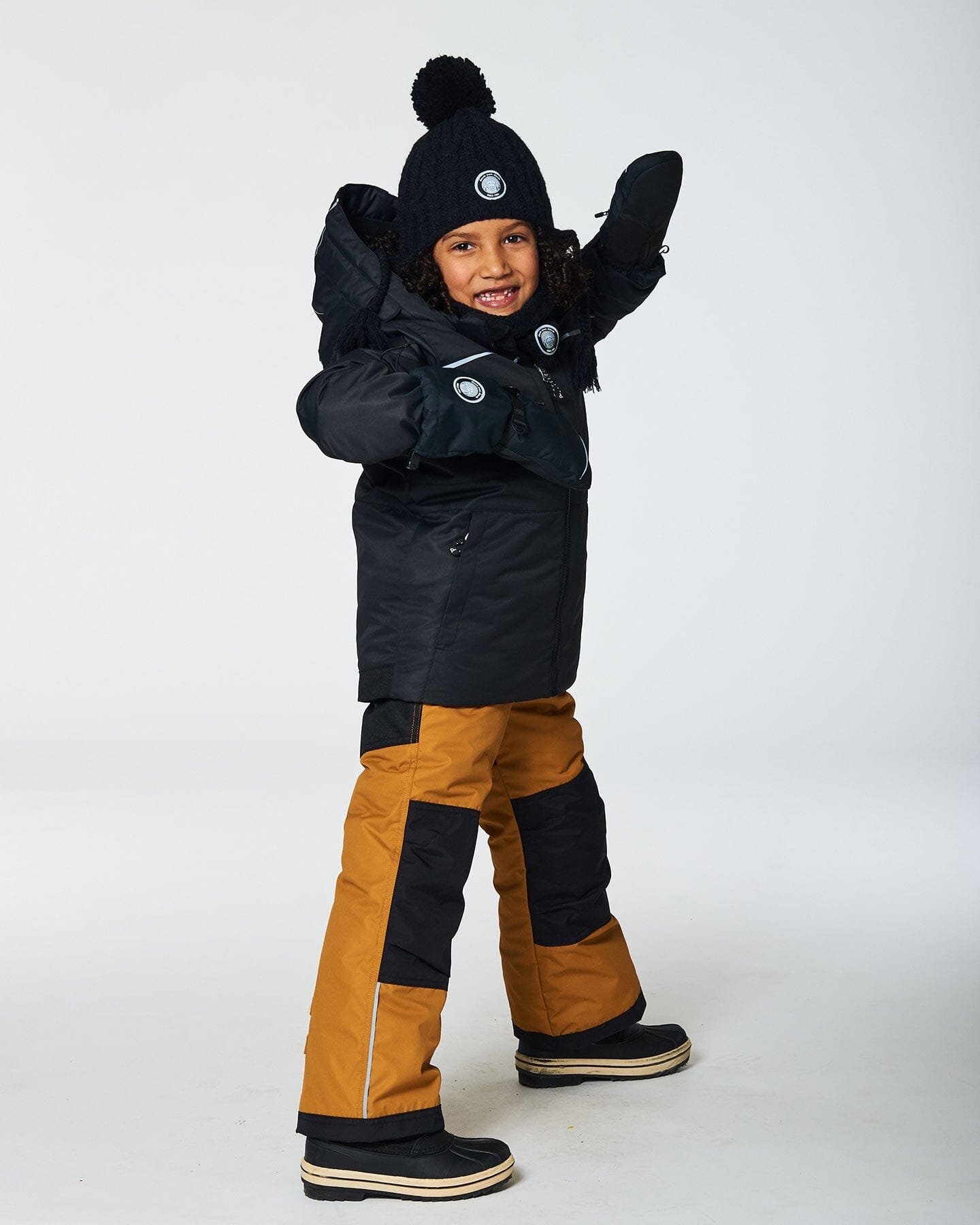 Two Piece Snowsuit Black And Spice by Deux par Deux