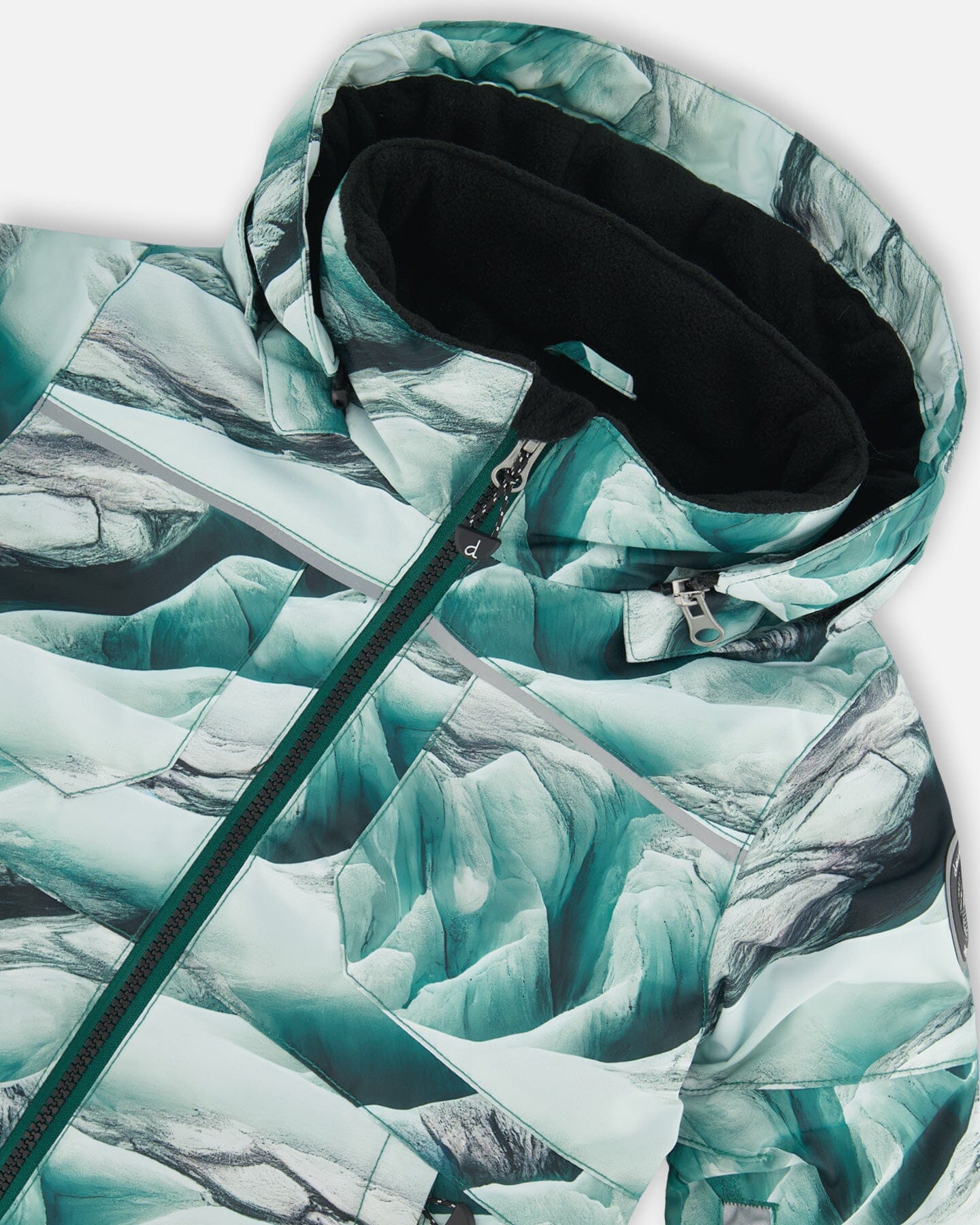 Two Piece Snowsuit Printed Glaciers And Black by Deux par Deux