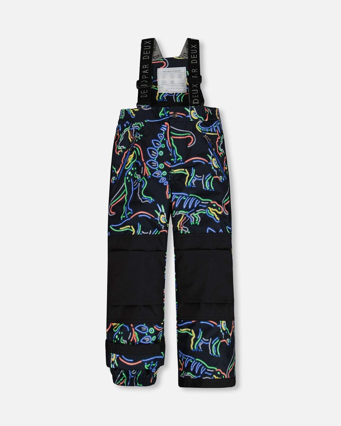 Two Piece Snowsuit Black Printed Dinos by Deux par Deux