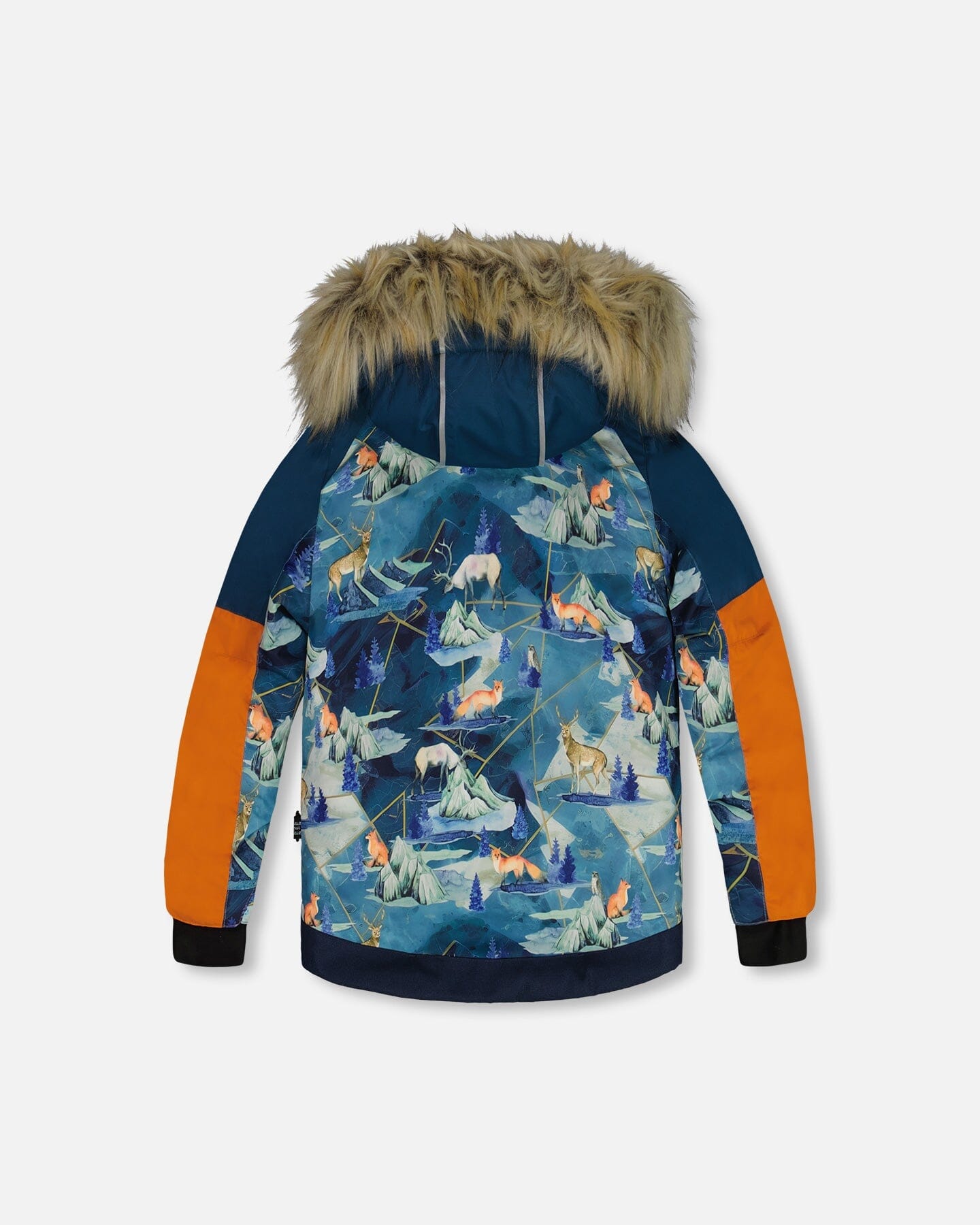 Two Piece Snowsuit Majolica Blue Printed Animals And Glaciers by Deux par Deux