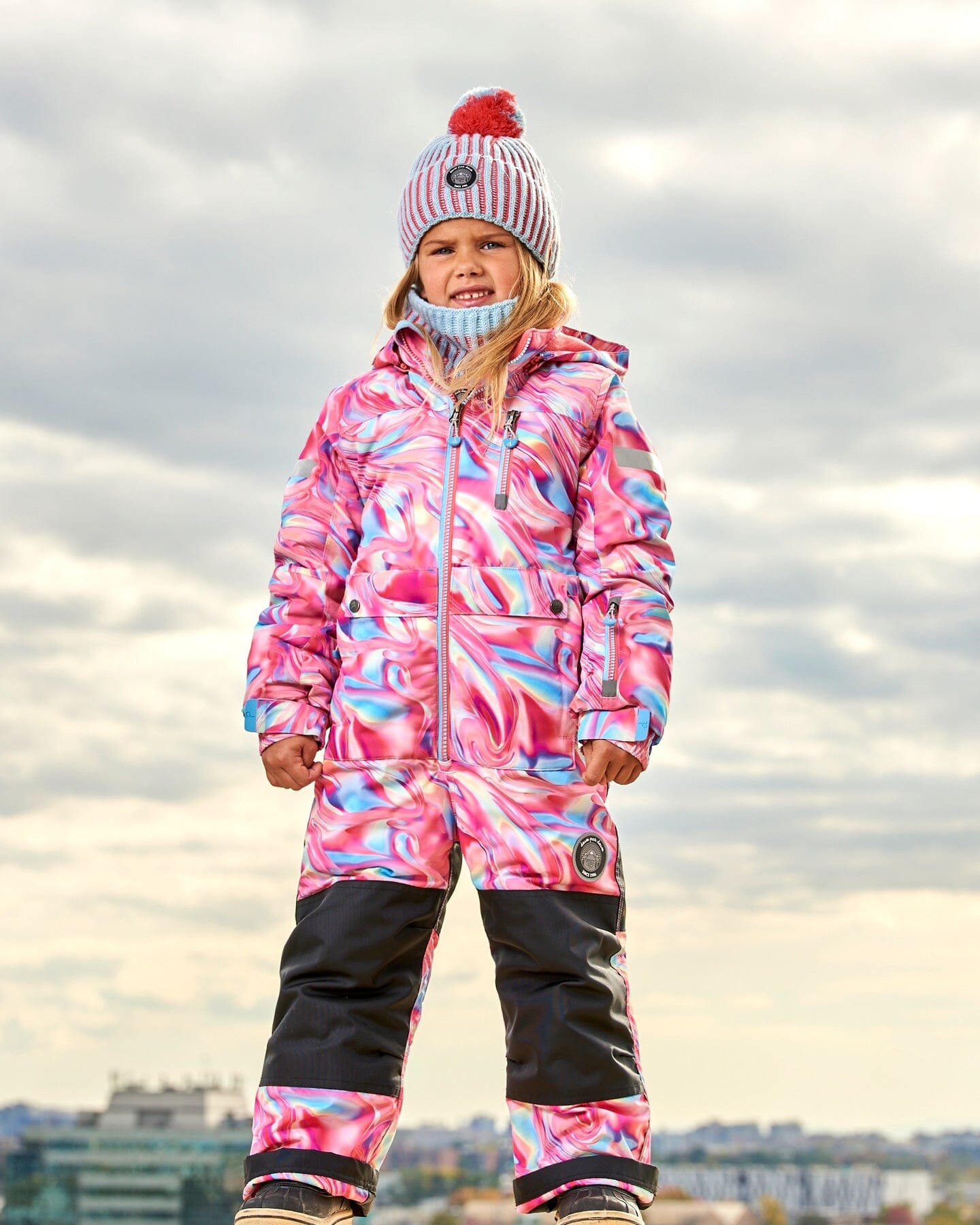 One Piece Snowsuit Printed Marble by Deux par Deux