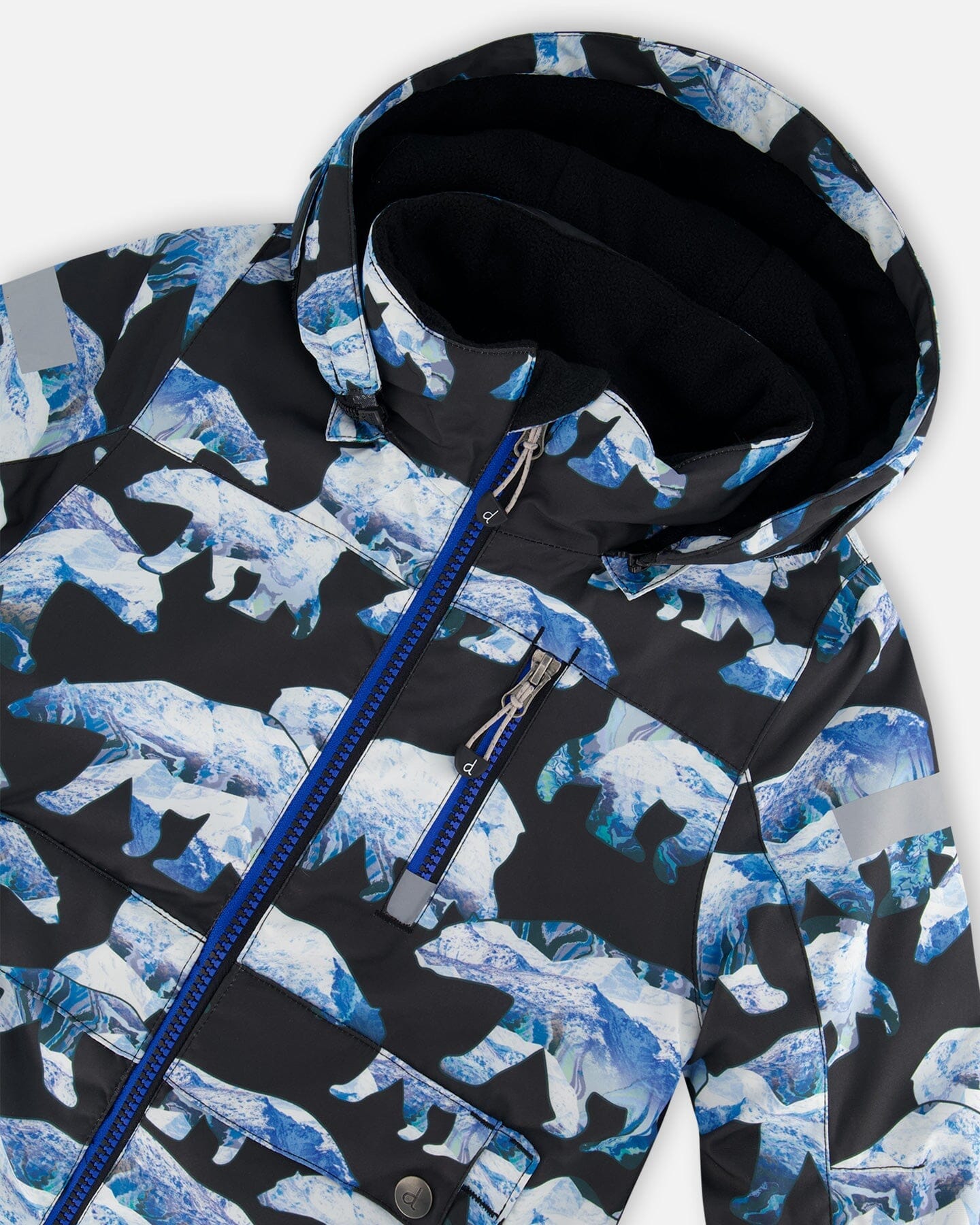 One Piece Snowsuit Black Printed Polar Bears by Deux par Deux