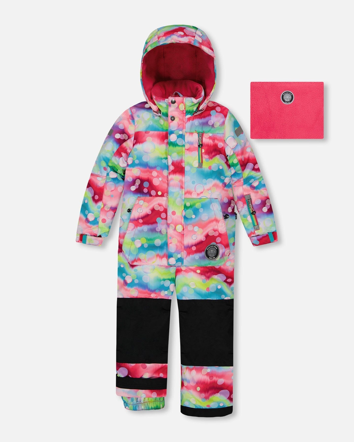 One Piece Snowsuit Printed Multicolor Bubbles by Deux par Deux