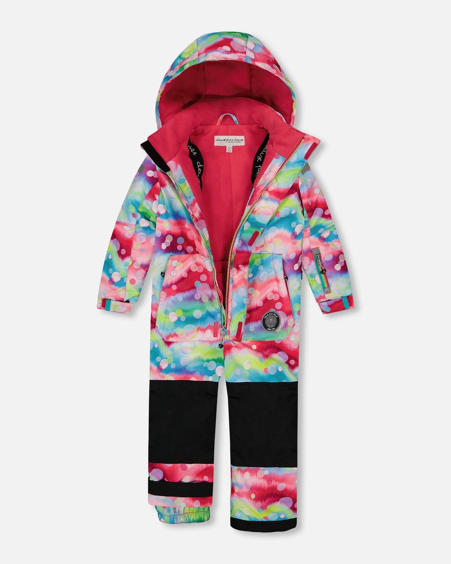 One Piece Snowsuit Printed Multicolor Bubbles by Deux par Deux