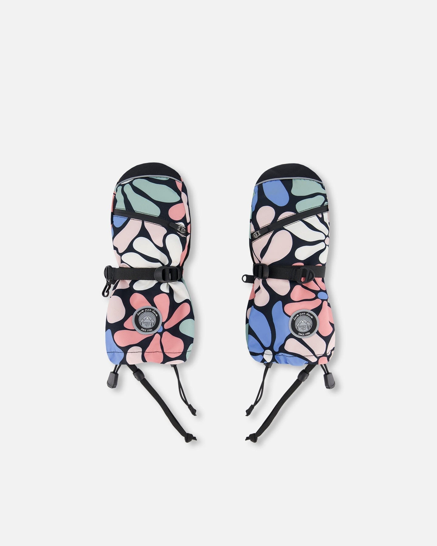 Technical Mittens Printed Retro Flowers by Deux par Deux