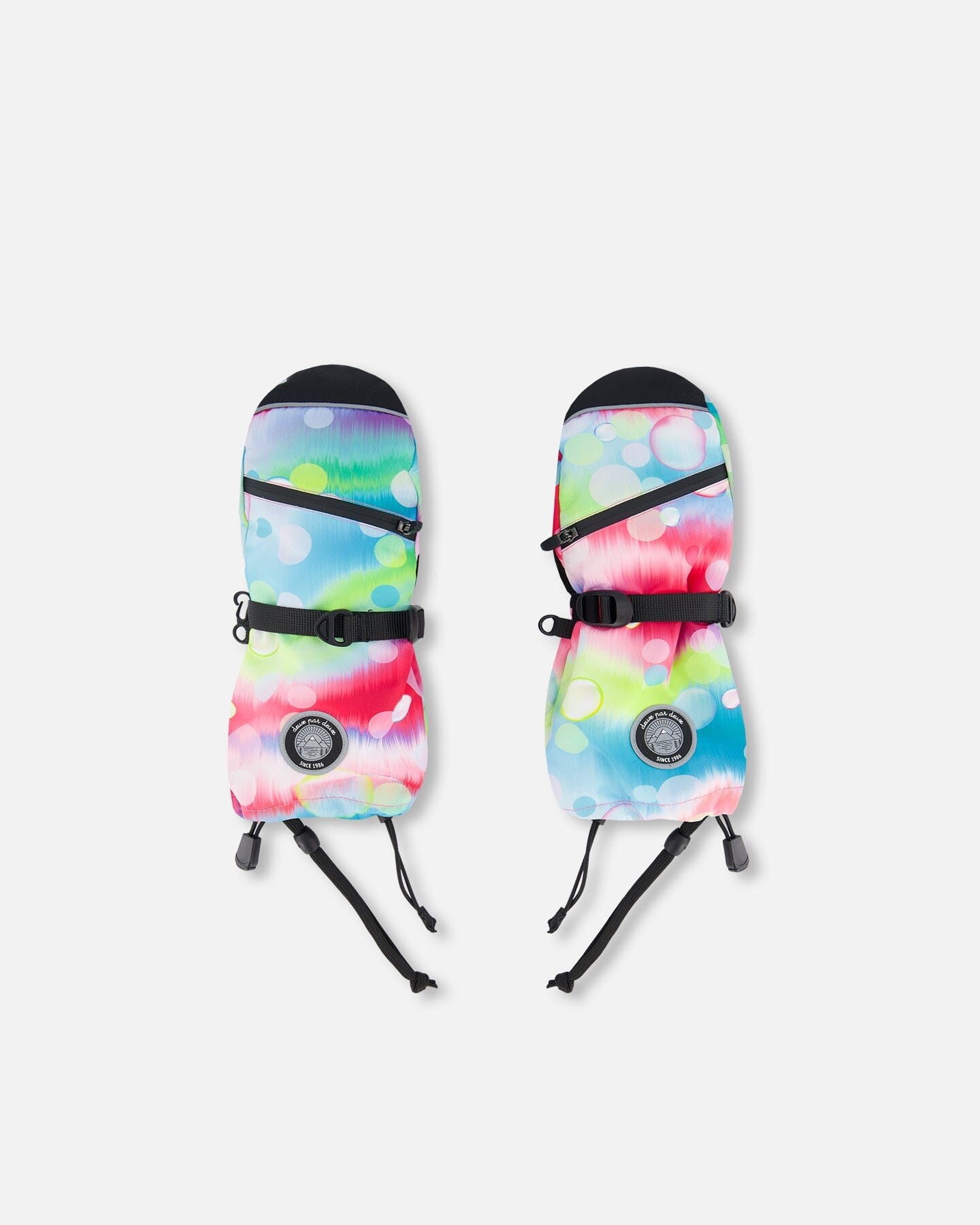 Technical Mittens Printed Multicolor Bubbles by Deux par Deux