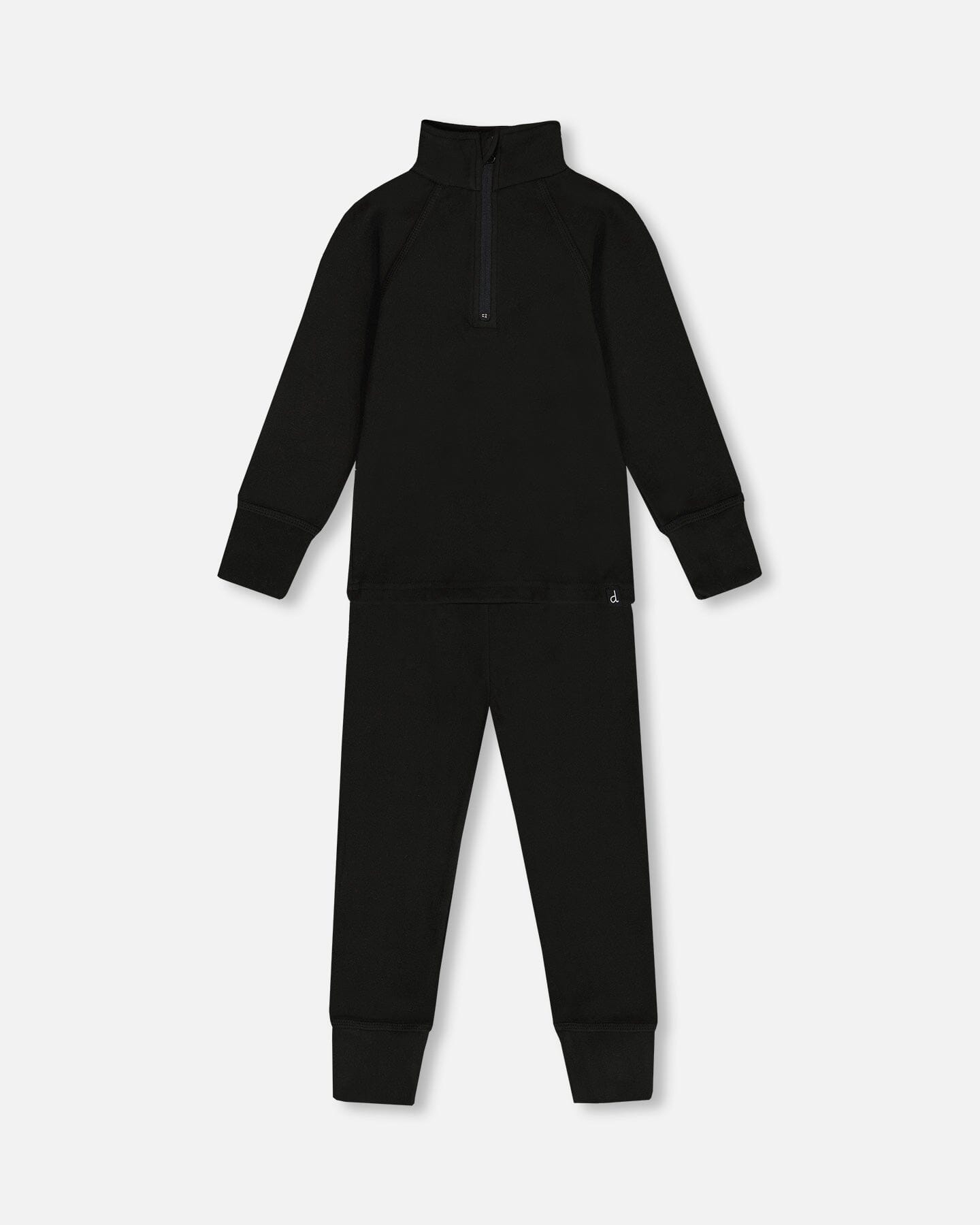 Two Piece Thermal Underwear Set Black by Deux par Deux