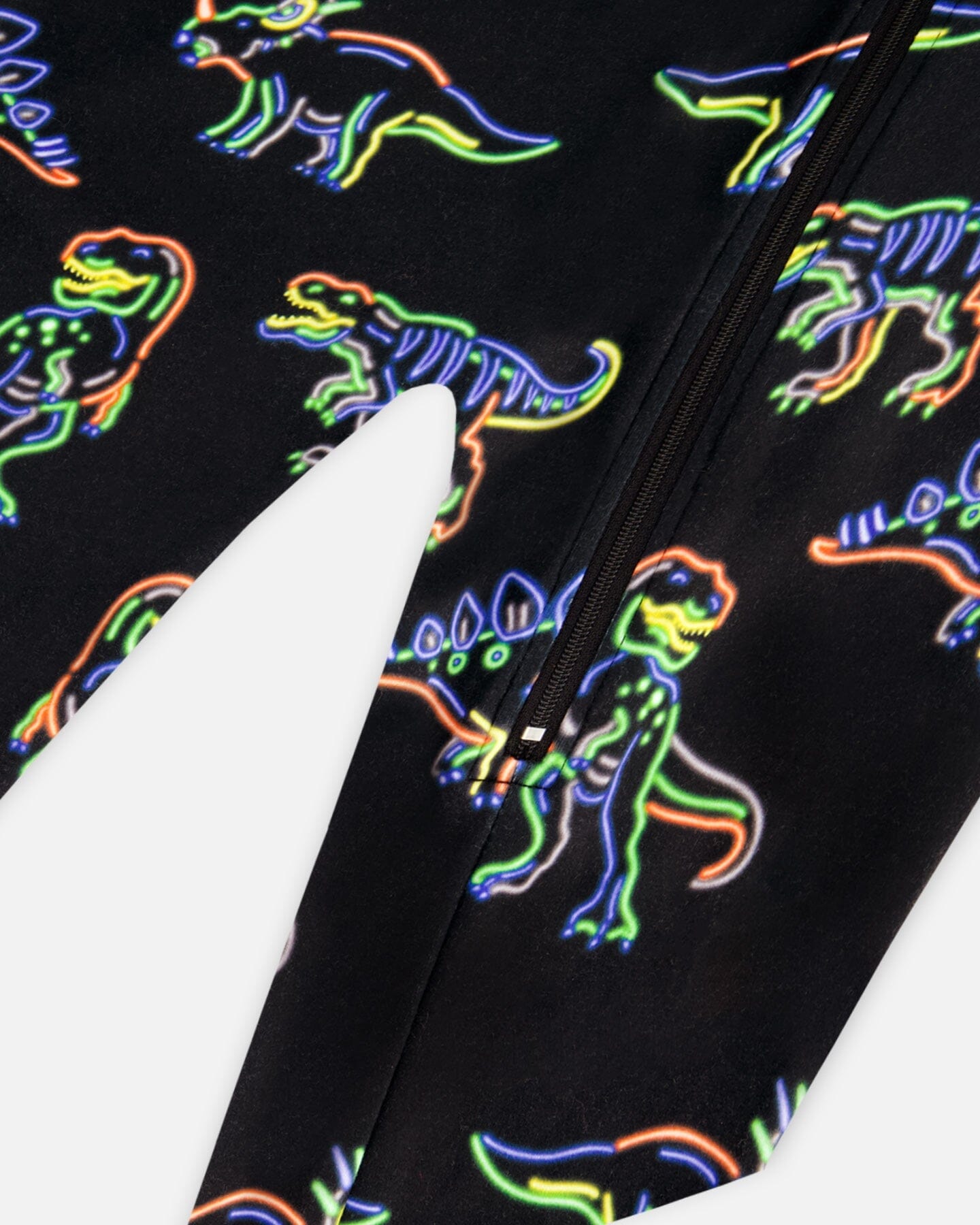 One Piece Thermal Underwear Black Printed Neon Dino by Deux par Deux