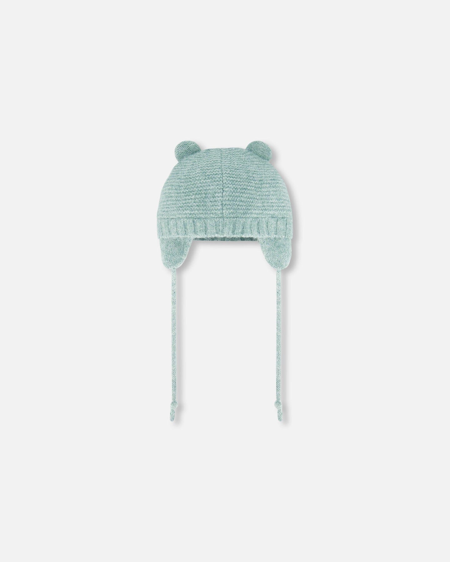 Knit Hat With Ears Green by Deux par Deux