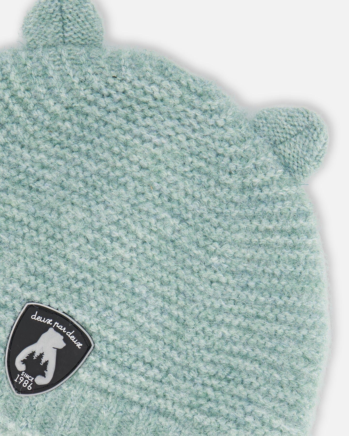 Knit Hat With Ears Green by Deux par Deux