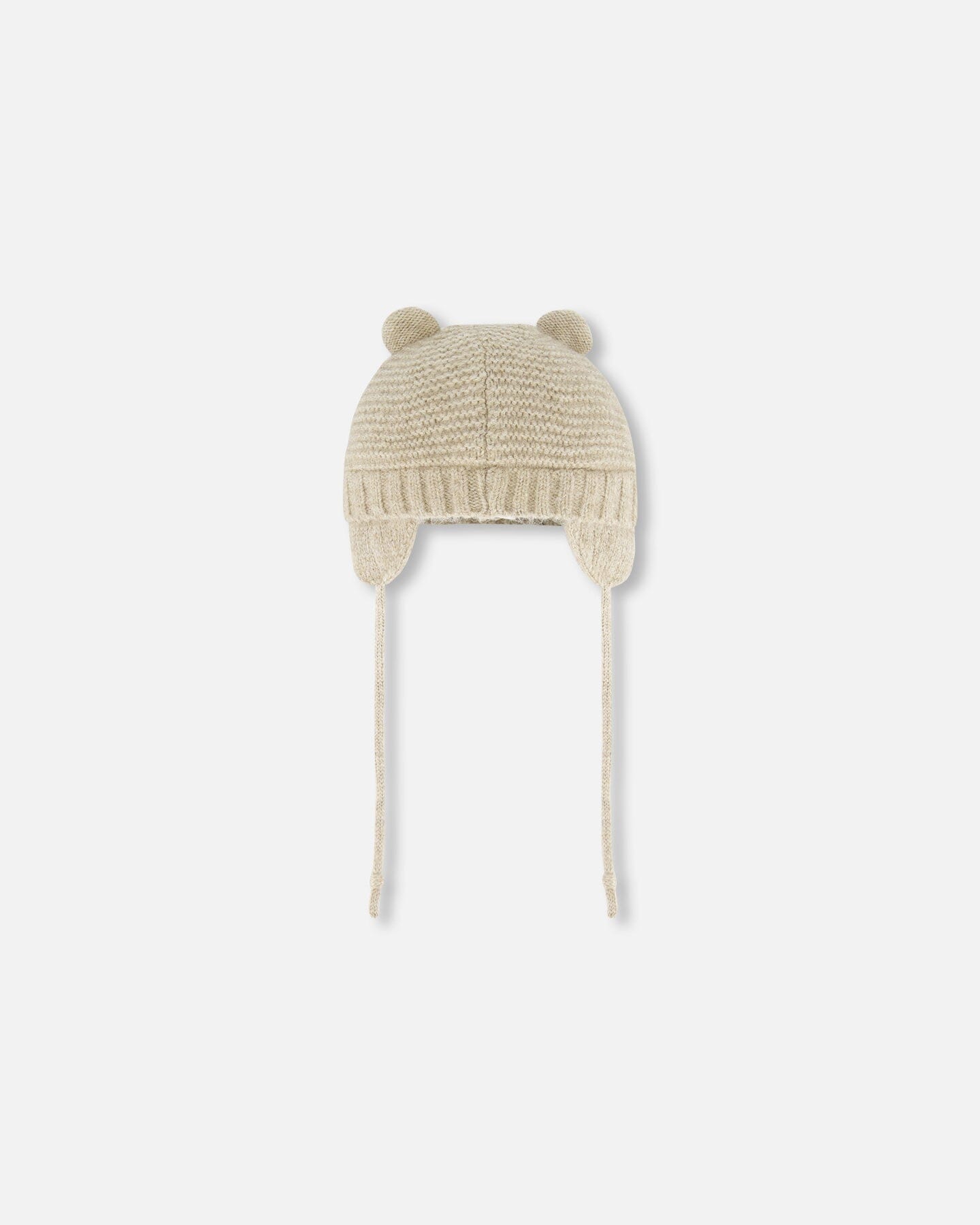 Knit Hat With Ears Beige by Deux par Deux