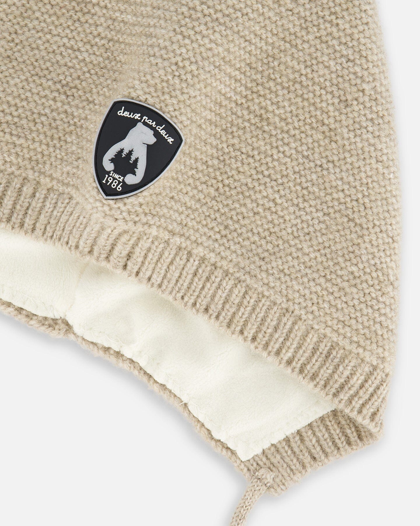 Baby Pointed Knit Hat In Beige by Deux par Deux