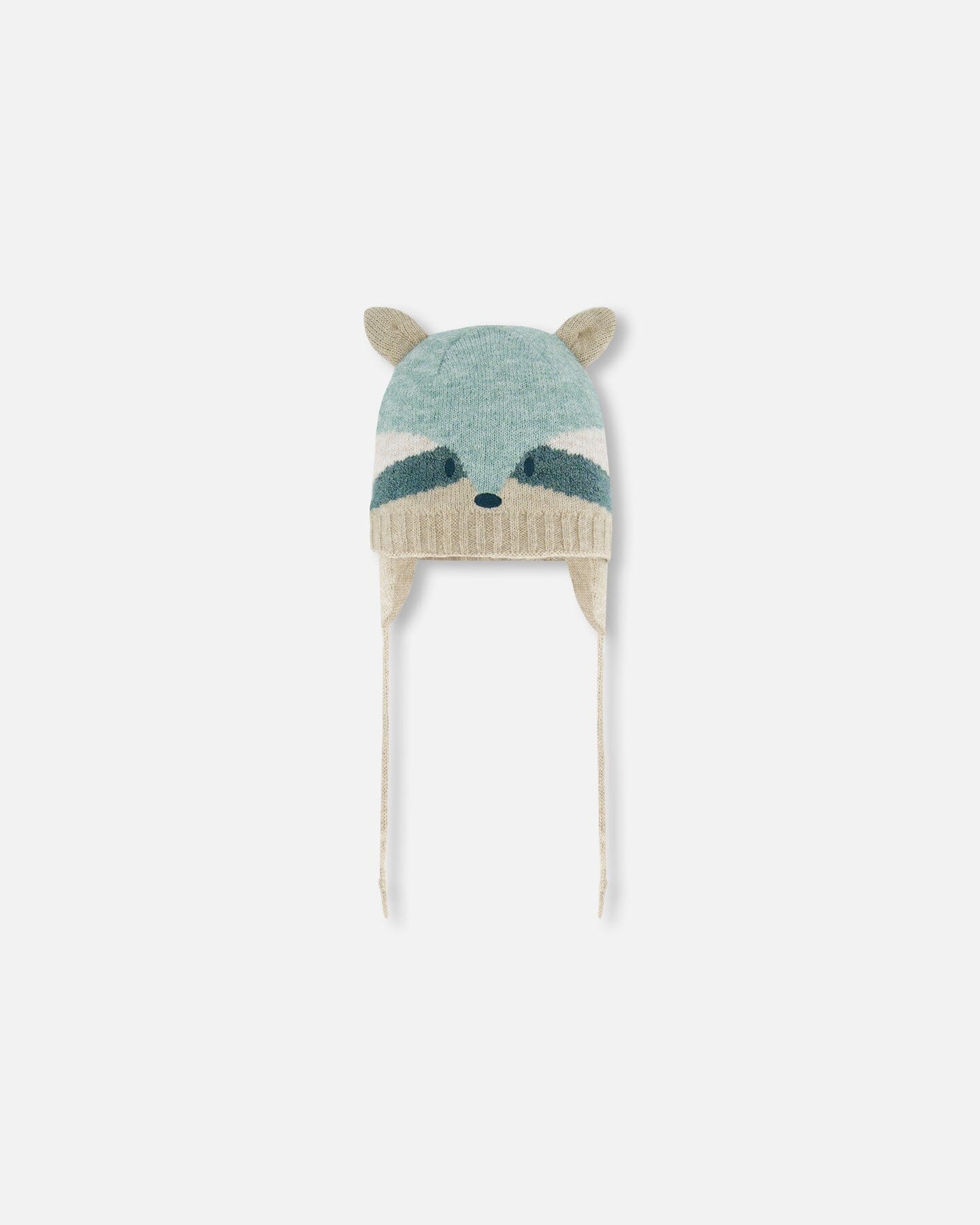 Knit Hat With Ears Racoon Face by Deux par Deux