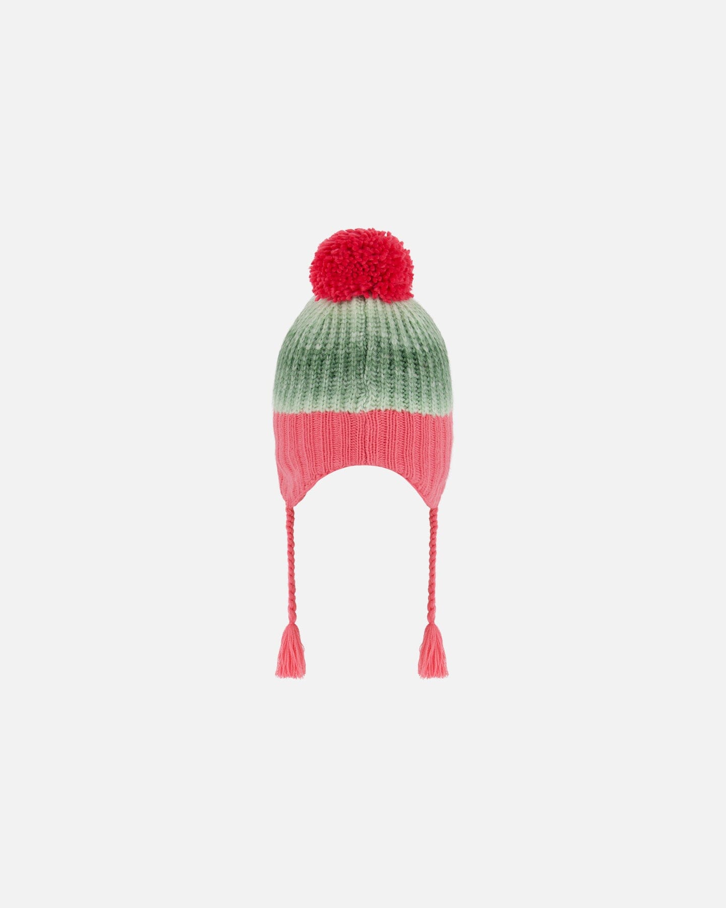 Peruvian Knit Hat Pink And Gradient Green by Deux par Deux