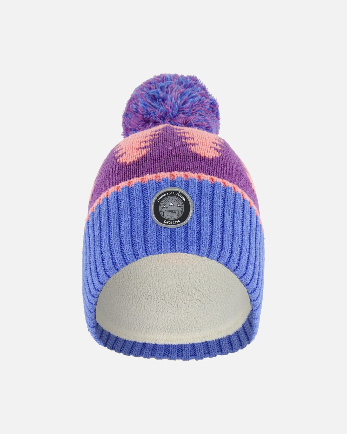 Knit Hat Mauve Pine And Blue by Deux par Deux