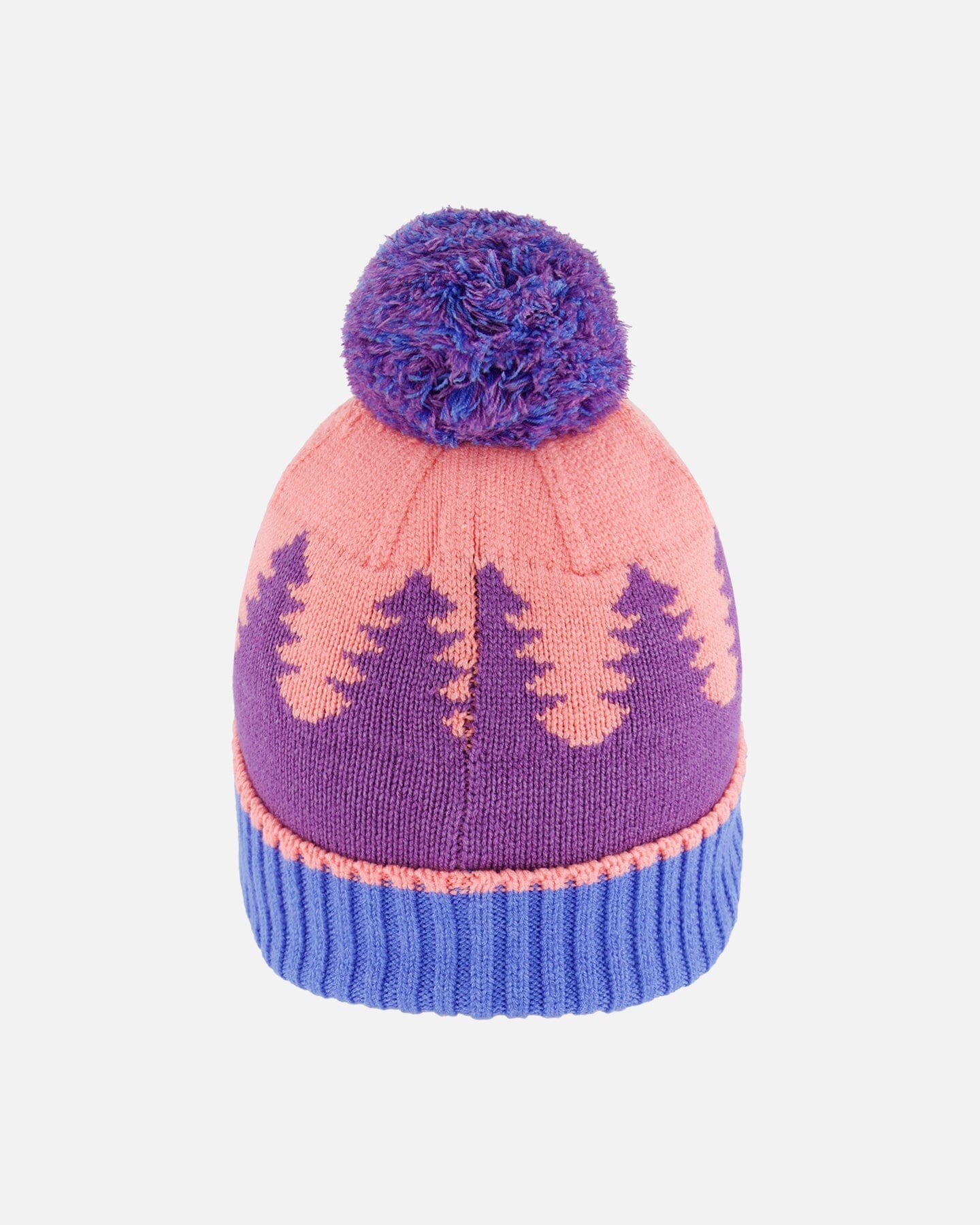 Knit Hat Mauve Pine And Blue by Deux par Deux