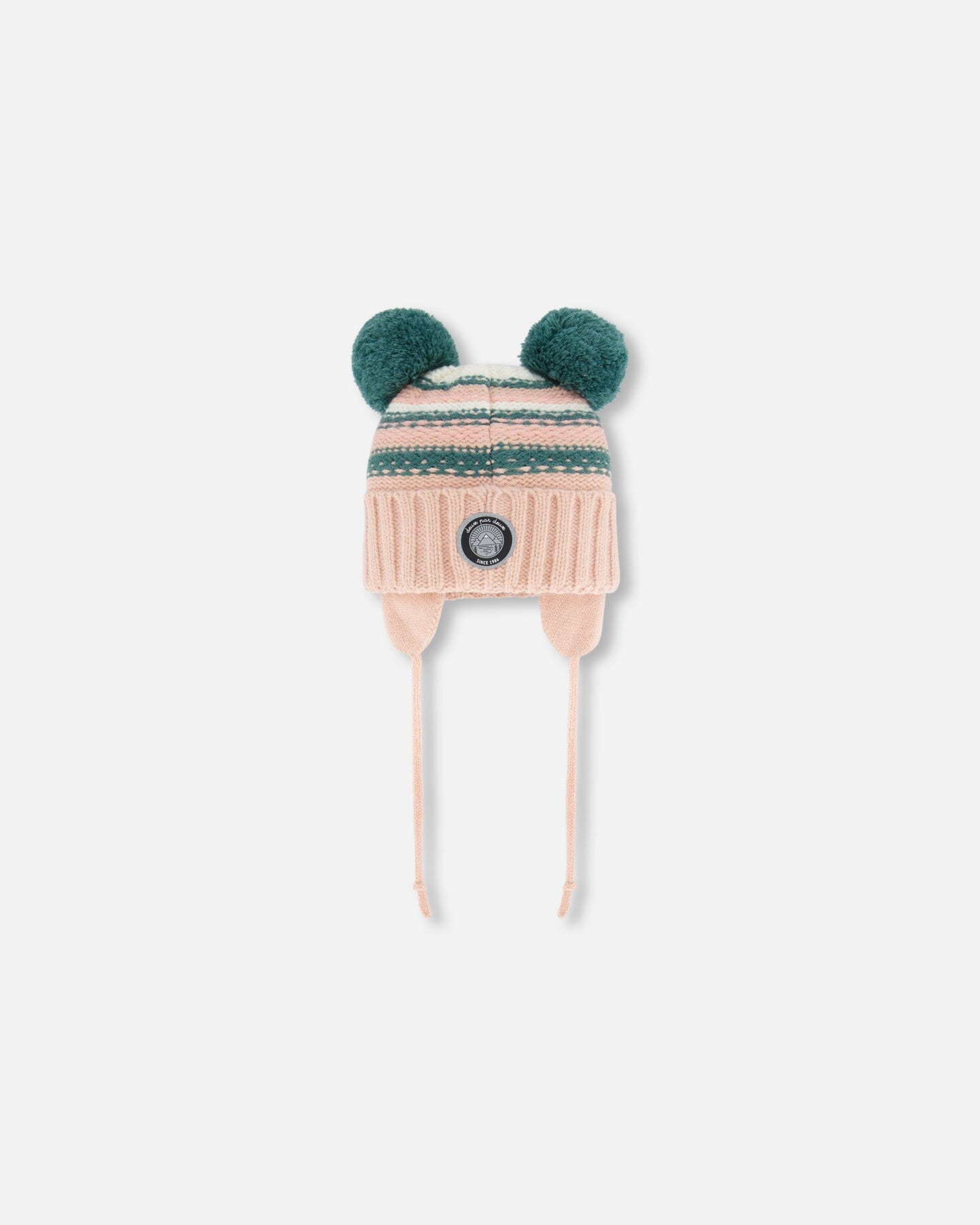 Knit Hat With Ears Light Pink Cat Face by Deux par Deux