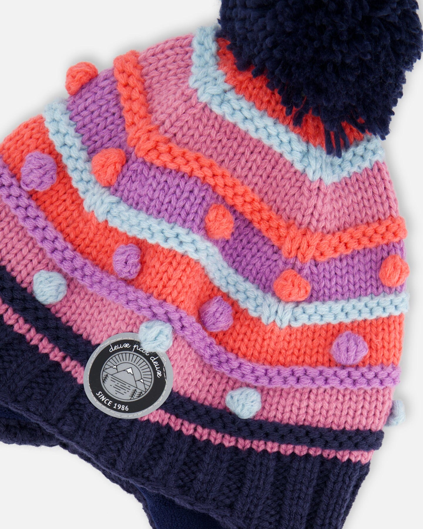 Peruvian Knit Hat Navy And Multicolor by Deux par Deux