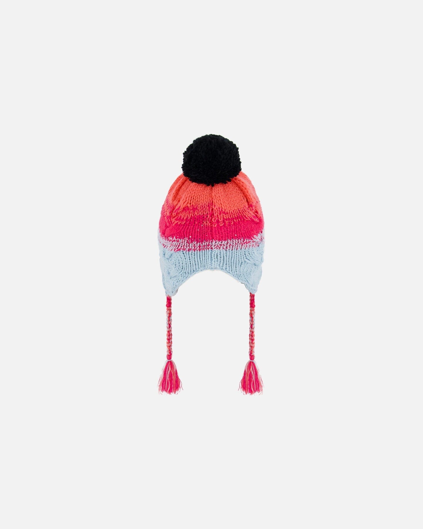 Peruvian Knit Hat Gradient Blue, Coral And Fuschia by Deux par Deux