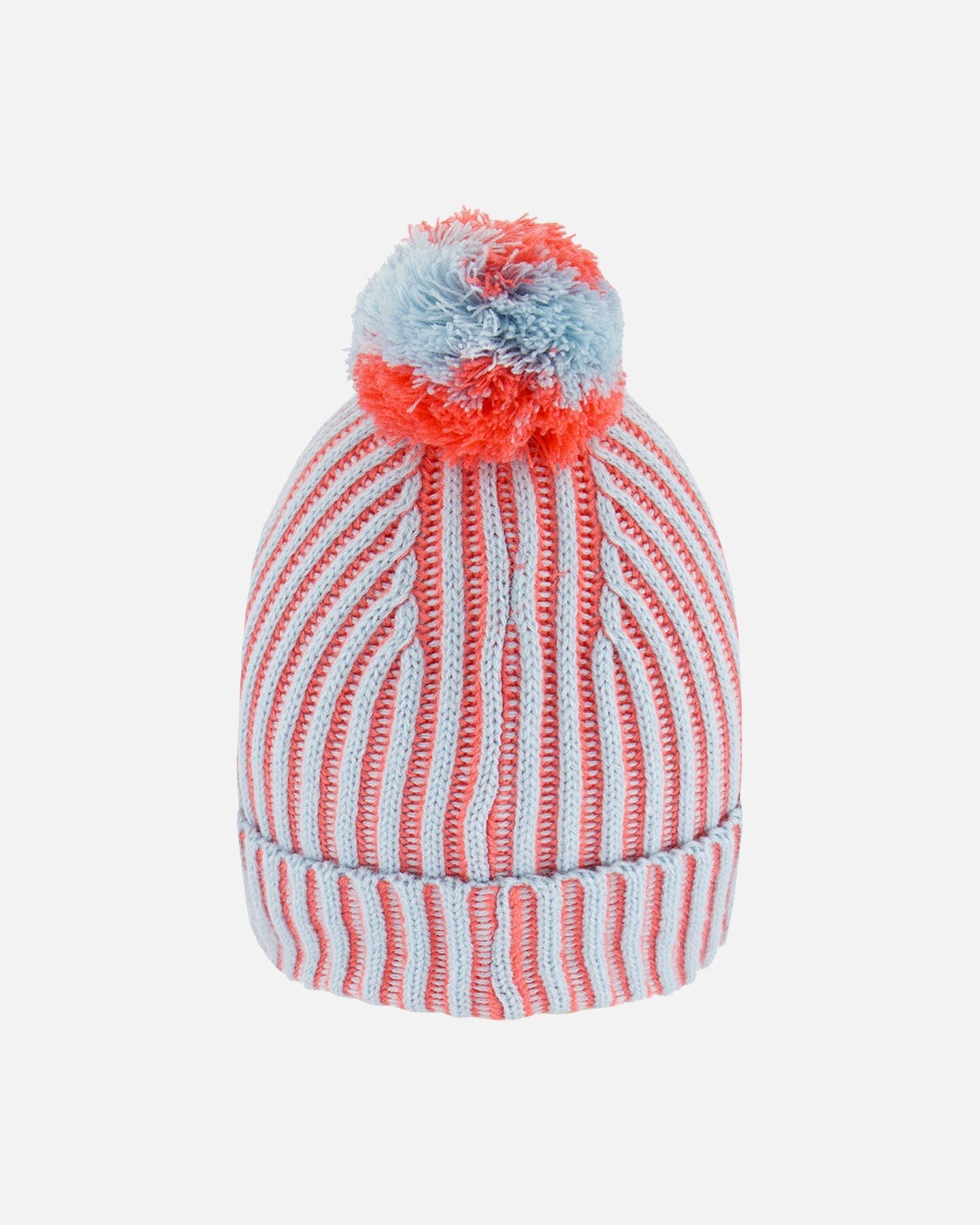 Knit Hat Air Blue And Coral by Deux par Deux