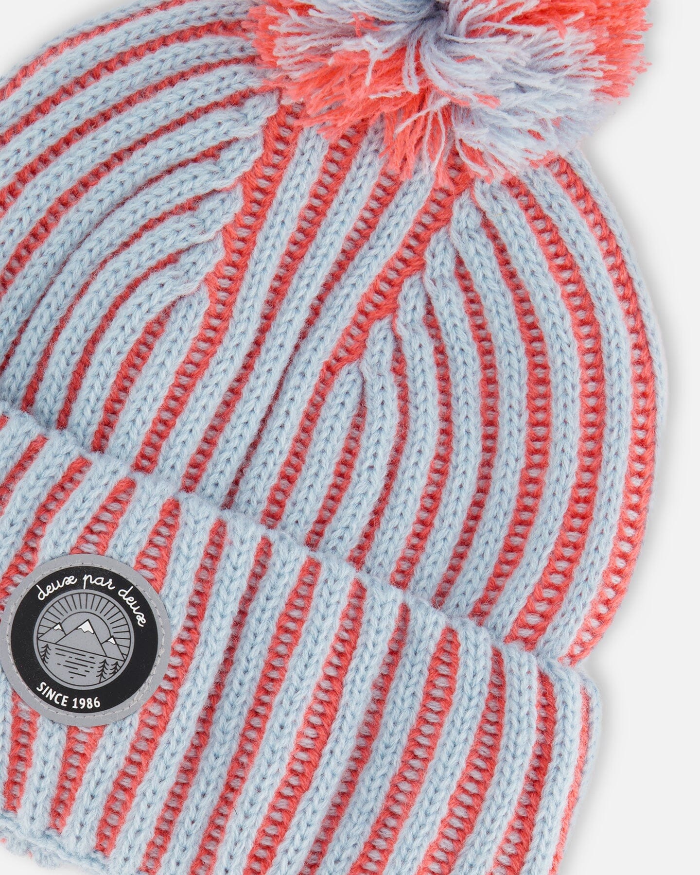 Knit Hat Air Blue And Coral by Deux par Deux