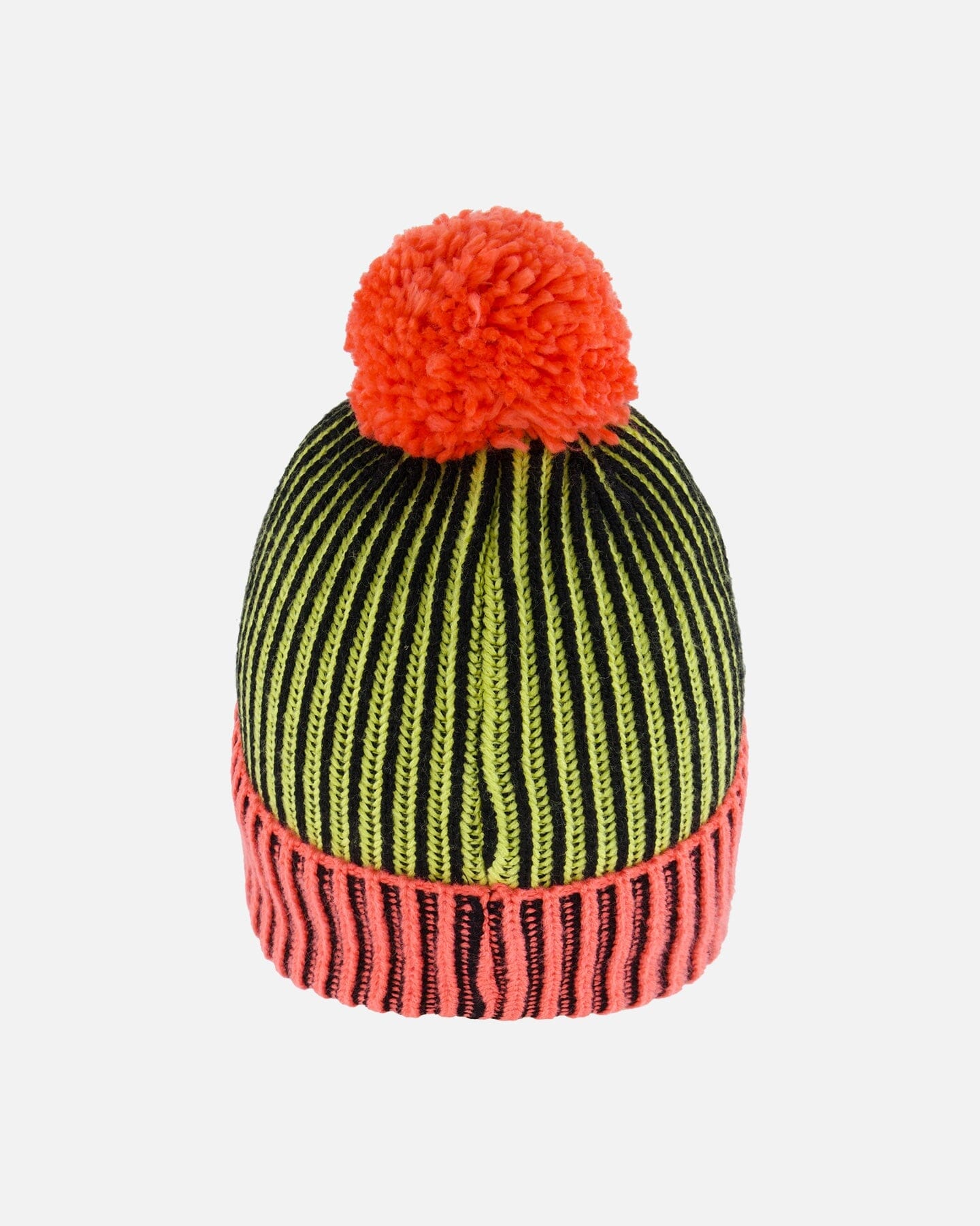 Knit Hat Black, Lime And Coral by Deux par Deux