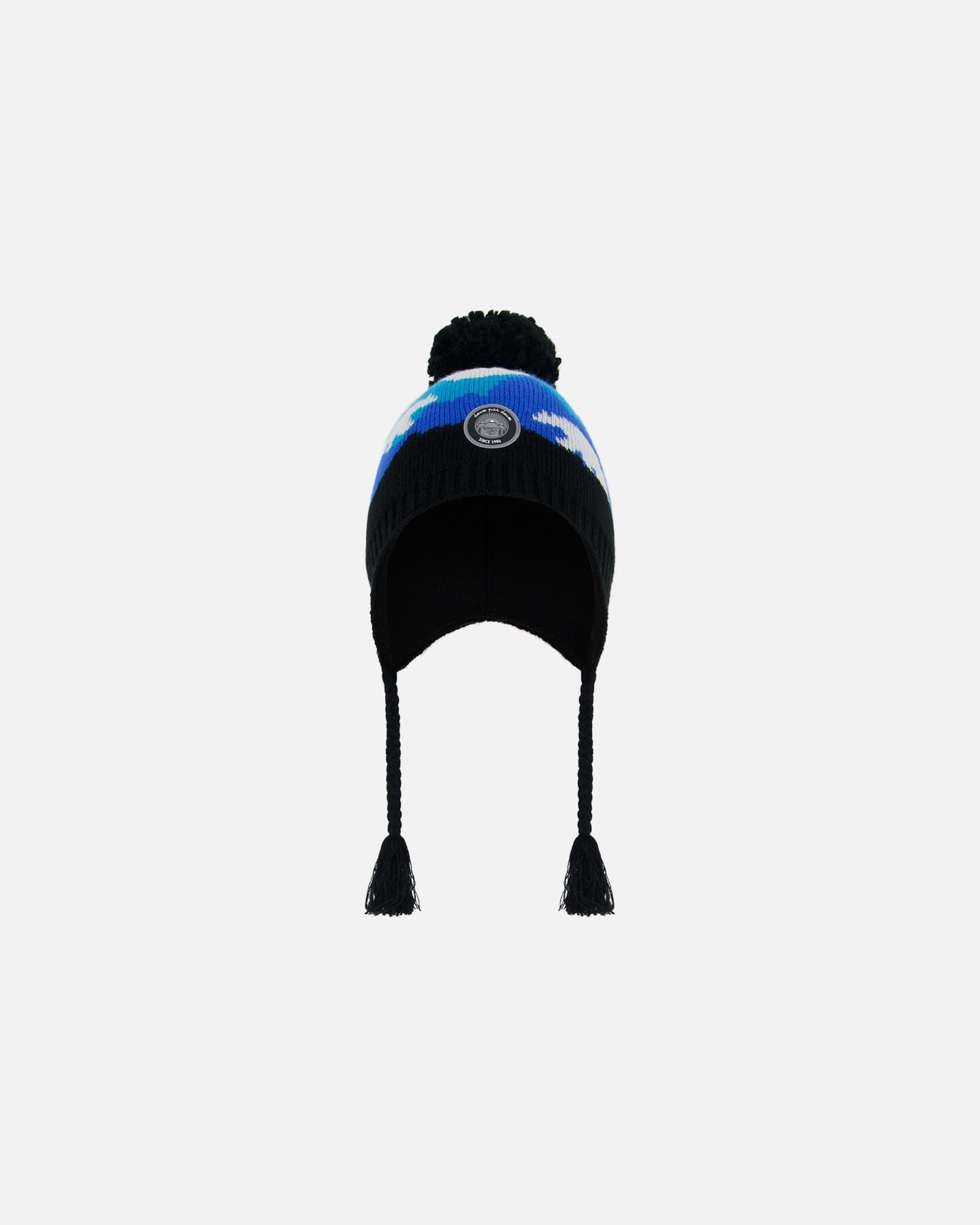 Peruvian Knit Hat Royal Blue Bears And Black by Deux par Deux