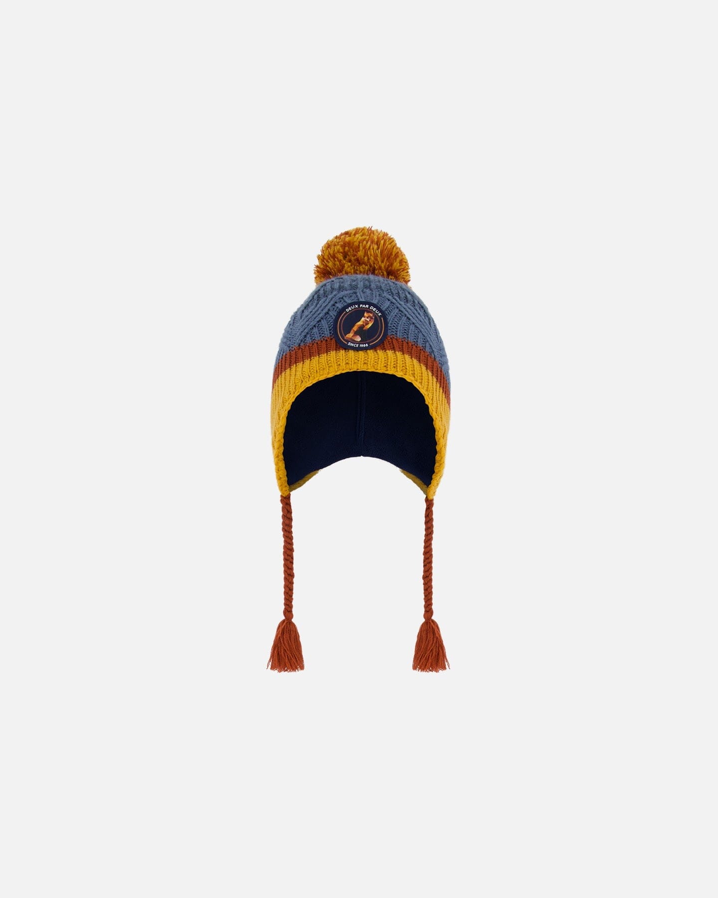 Peruvian Knit Hat Gradient Navy And Yellow by Deux par Deux