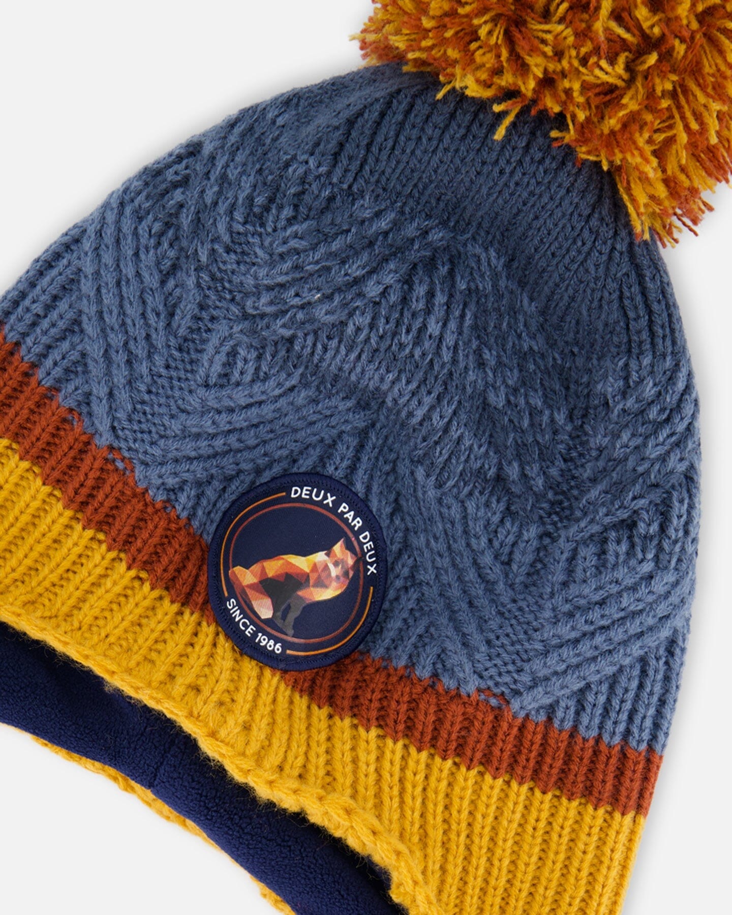 Peruvian Knit Hat Gradient Navy And Yellow by Deux par Deux