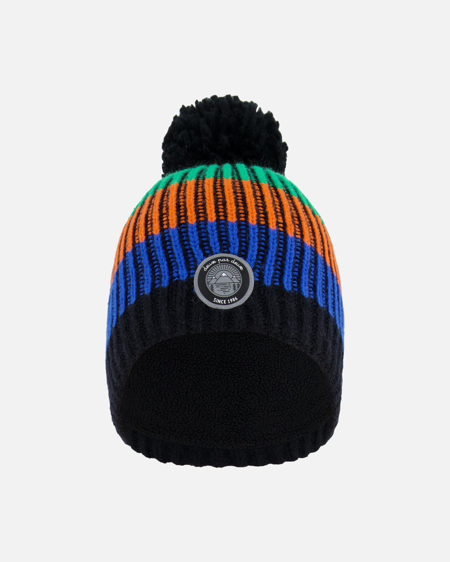 Knit Hat Multicolor With Black Pompom by Deux par Deux