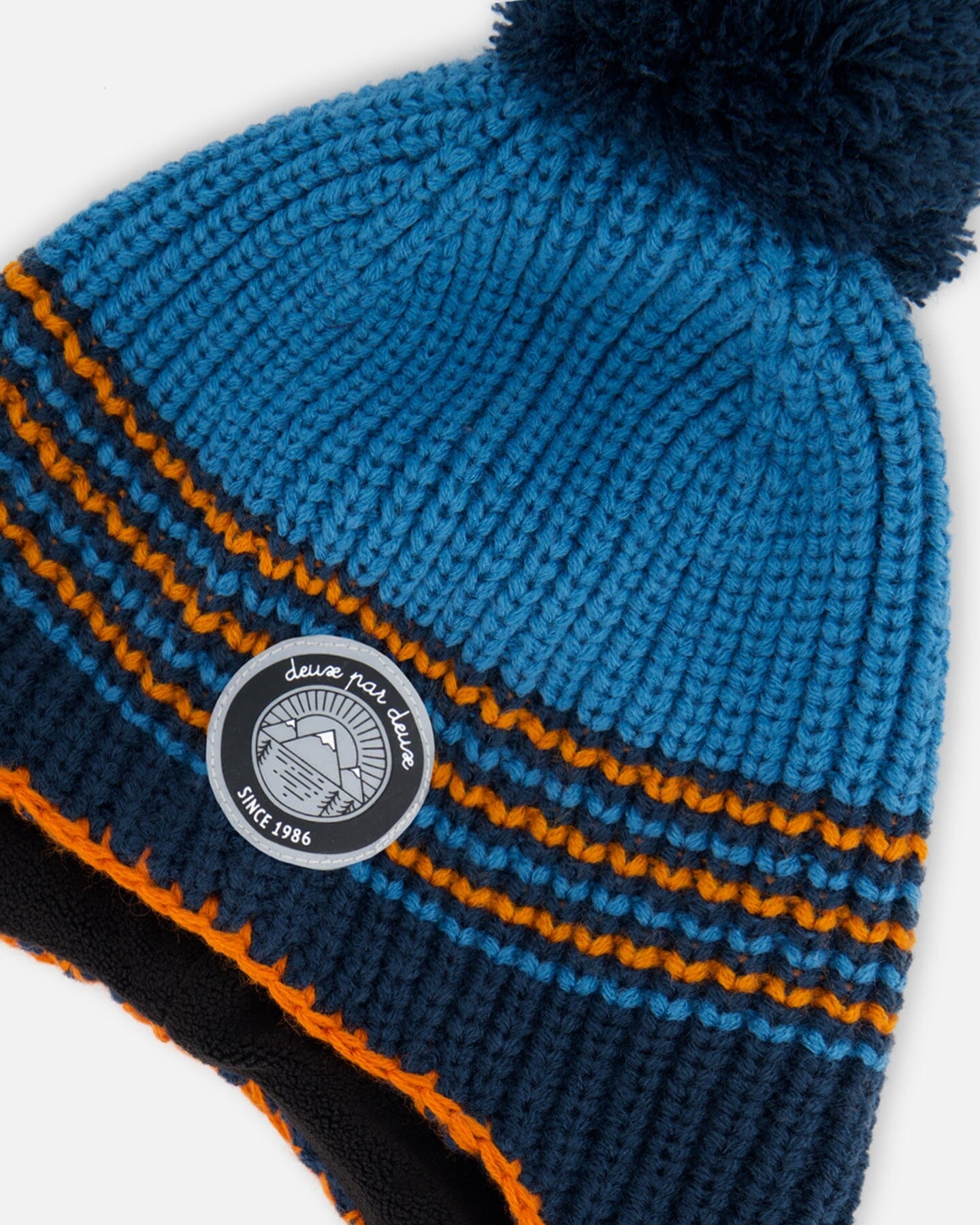 Peruvian Knit Hat Blue And Orange by Deux par Deux