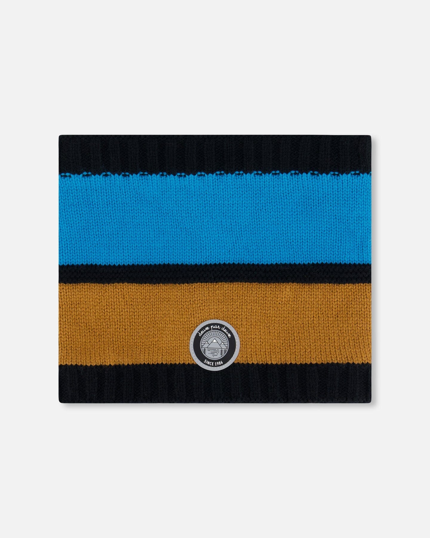 Knit Neckwarmer Blue, Black And Spice by Deux par Deux