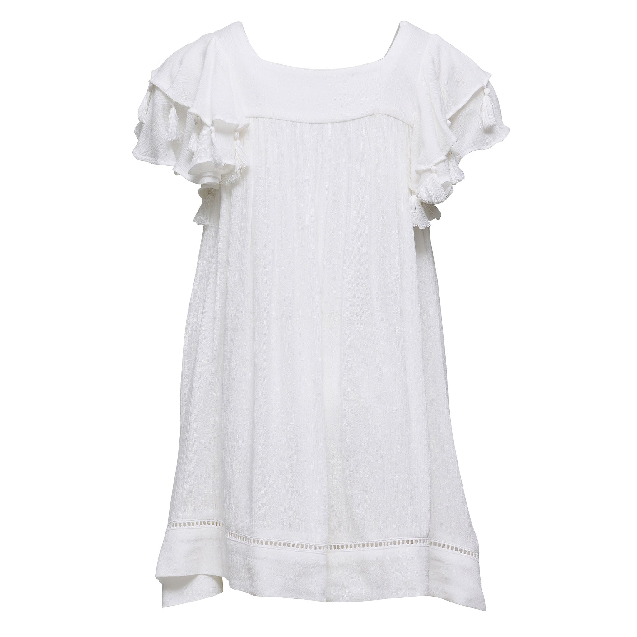 White Tassel Time Beach Dress