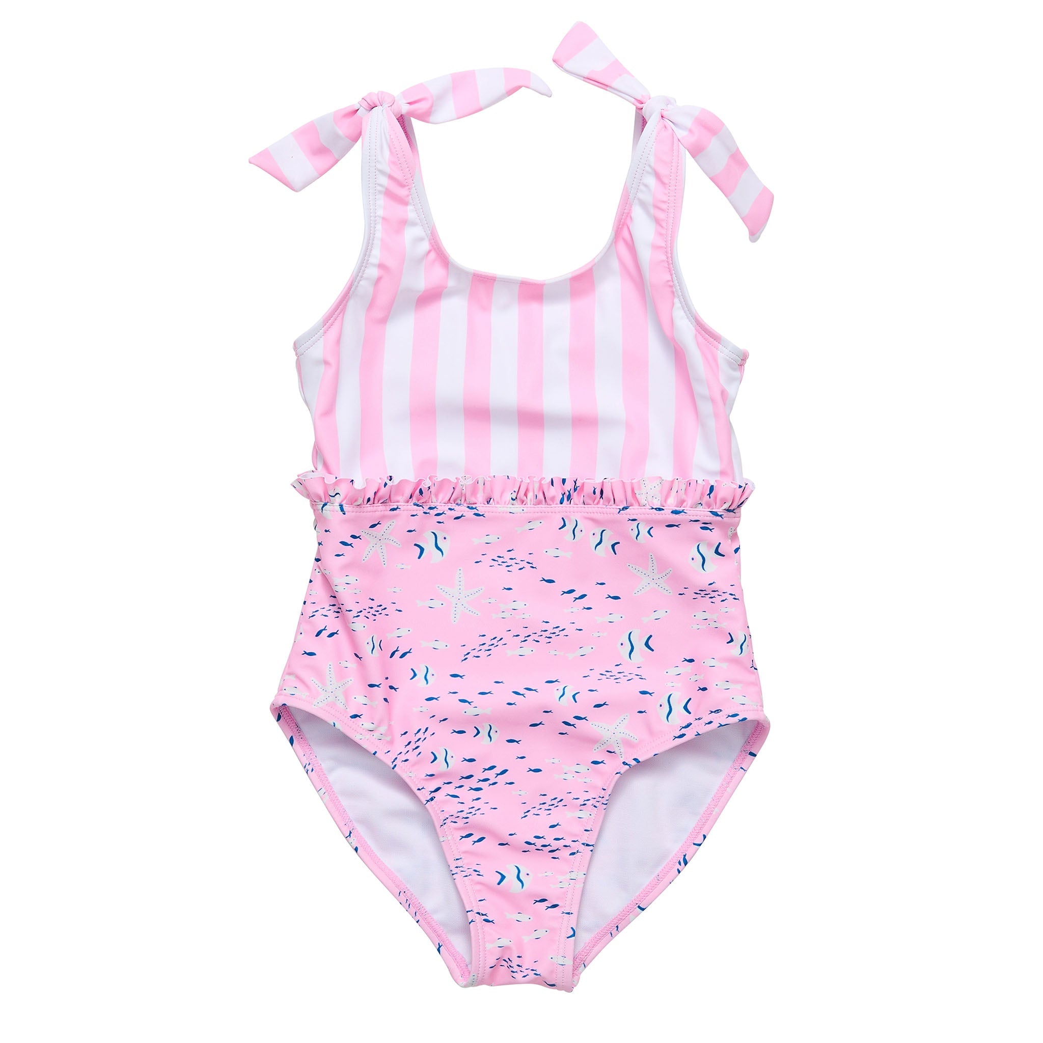 Pink Sea Shoulder Tie Swimsuit