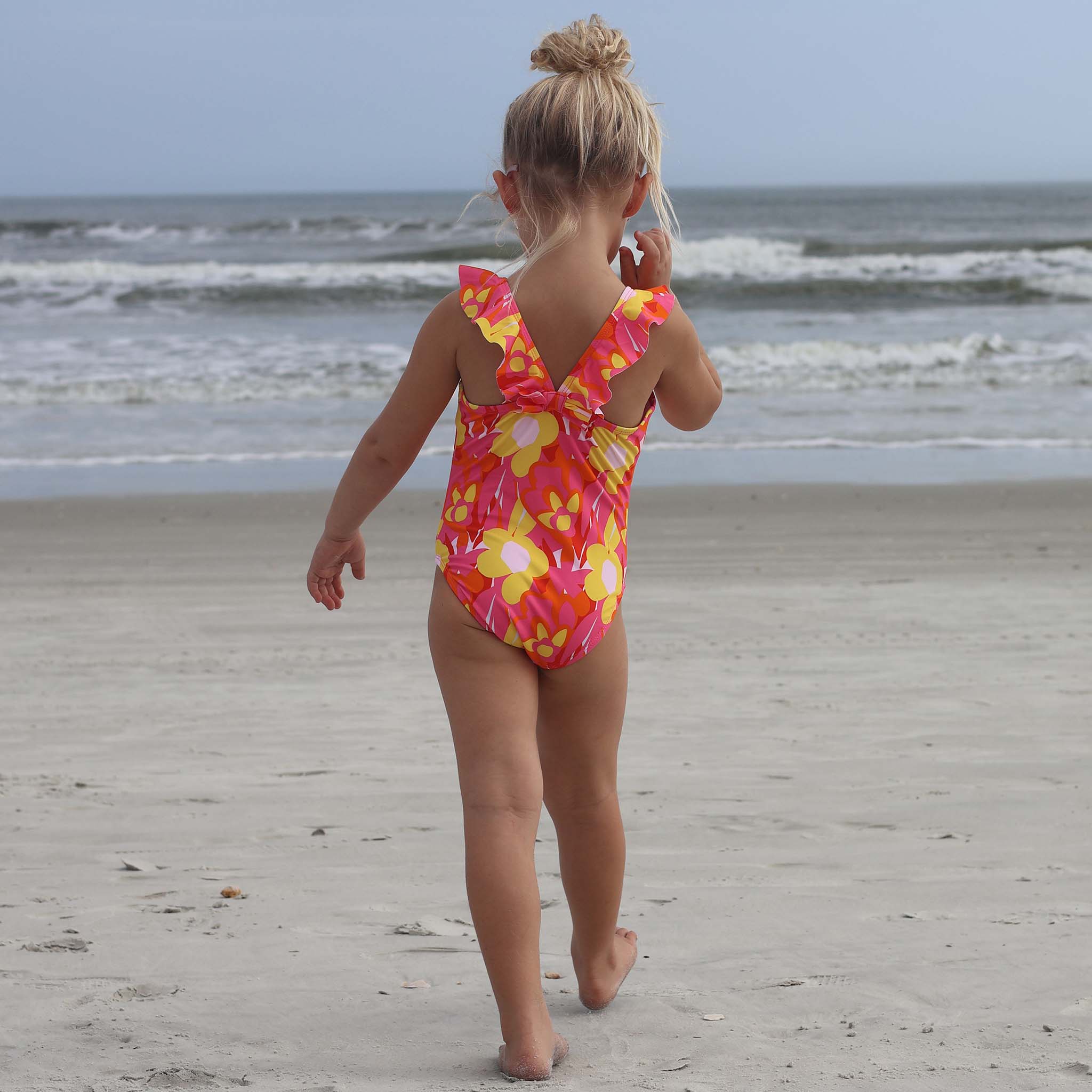 Pop Of Sunshine Ruffle Shoulder Swimsuit