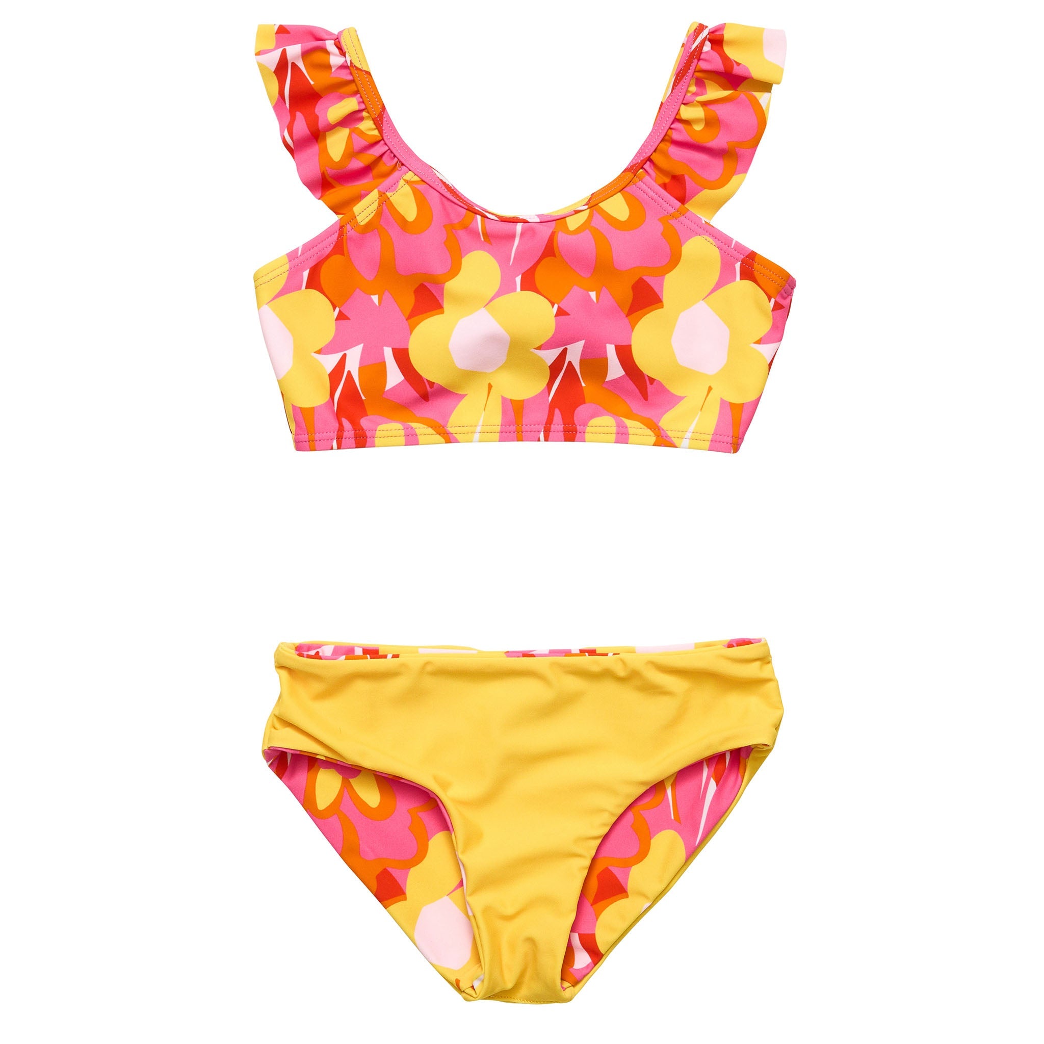 Pop Of Sunshine Frill Crop Bikini