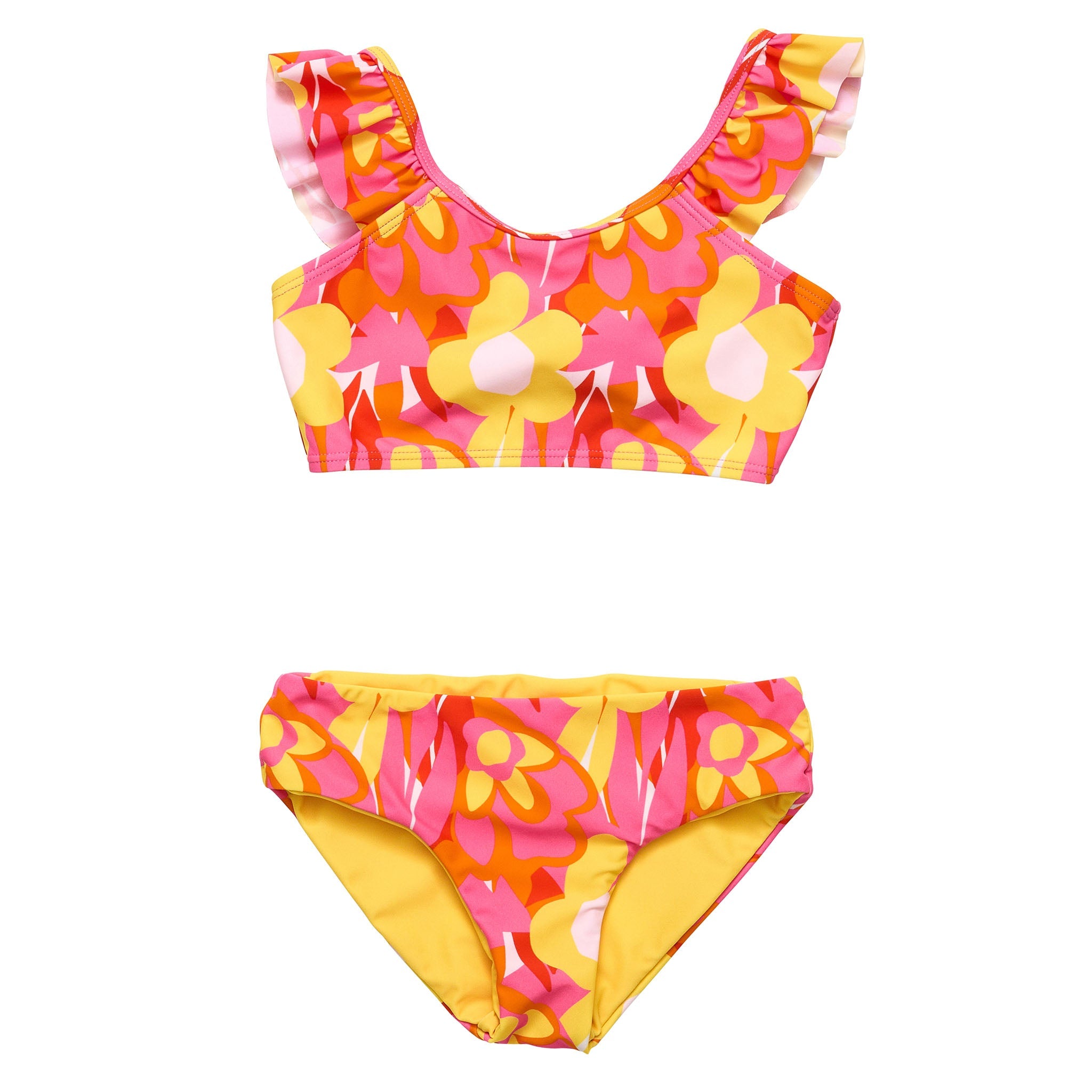 Girls Frill Crop Bikini - Pop of Sunshine | Snapper Rock