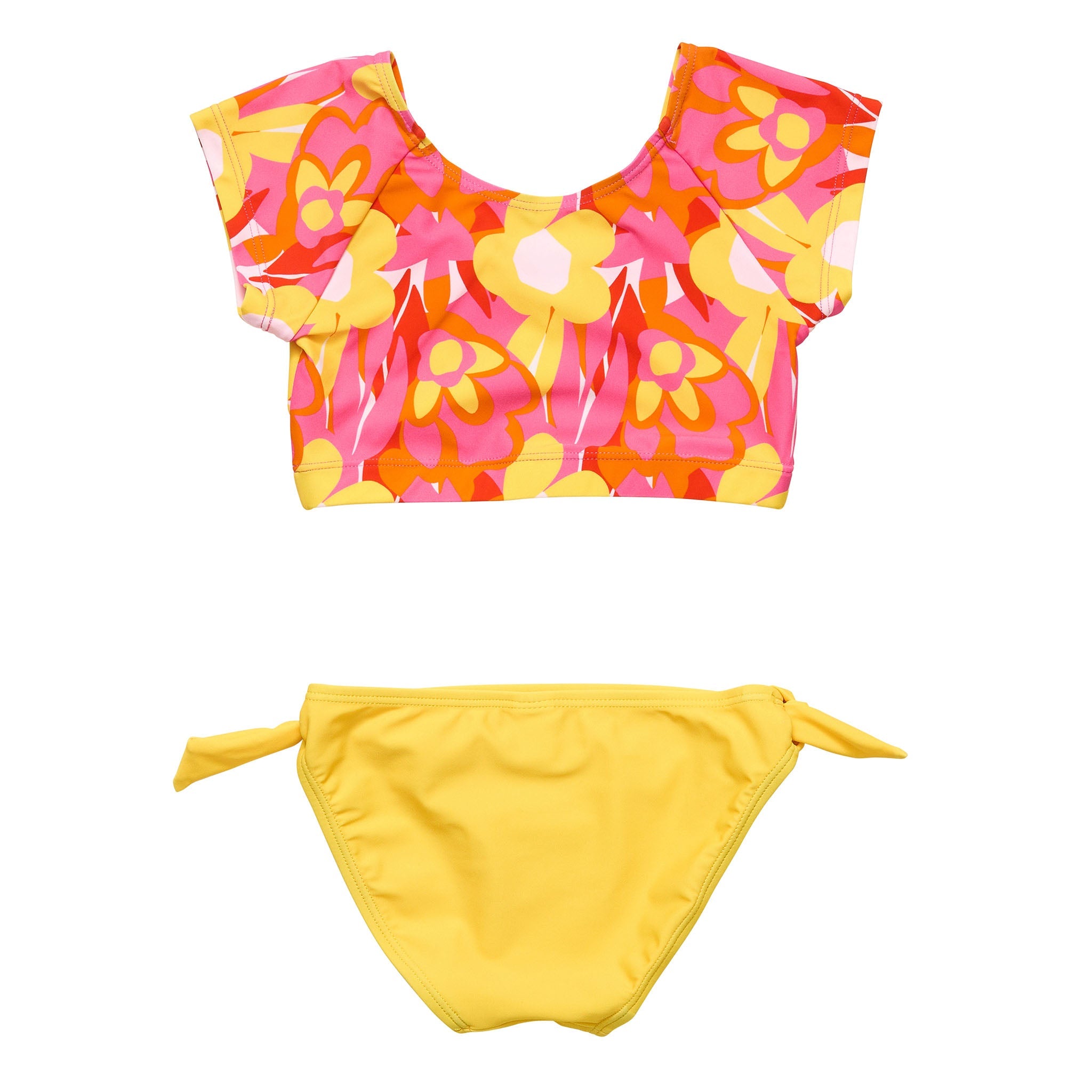 Pop Of Sunshine Crop Ss Rash Top Set