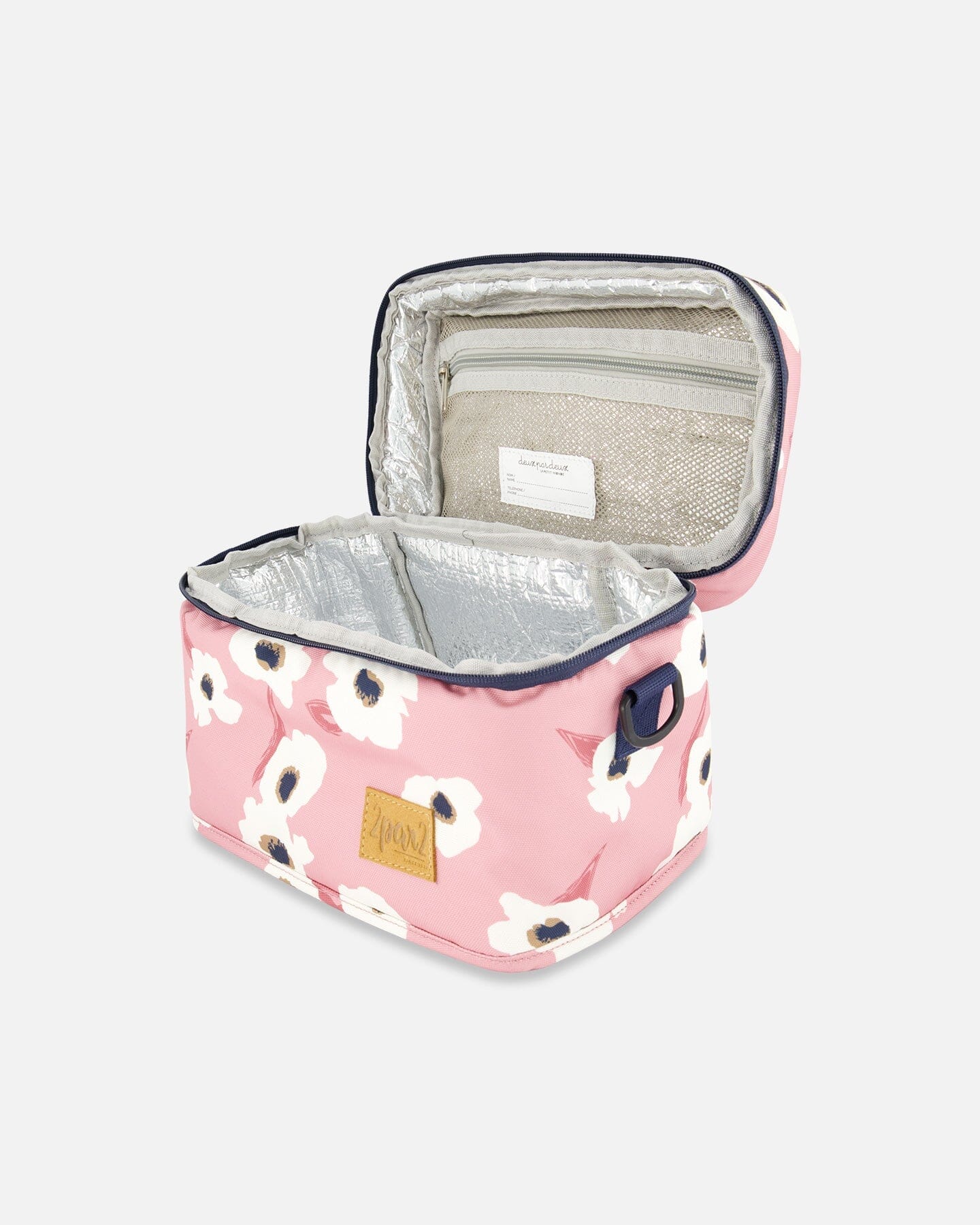 Lunch Box Pink Printed Off White Flowers by Deux par Deux