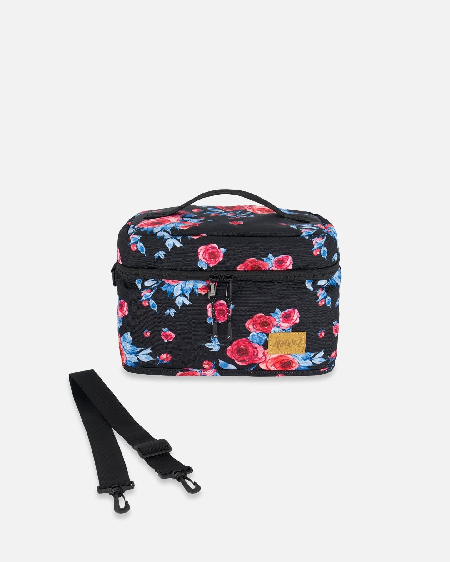 Lunch Box Black Printed Roses by Deux par Deux