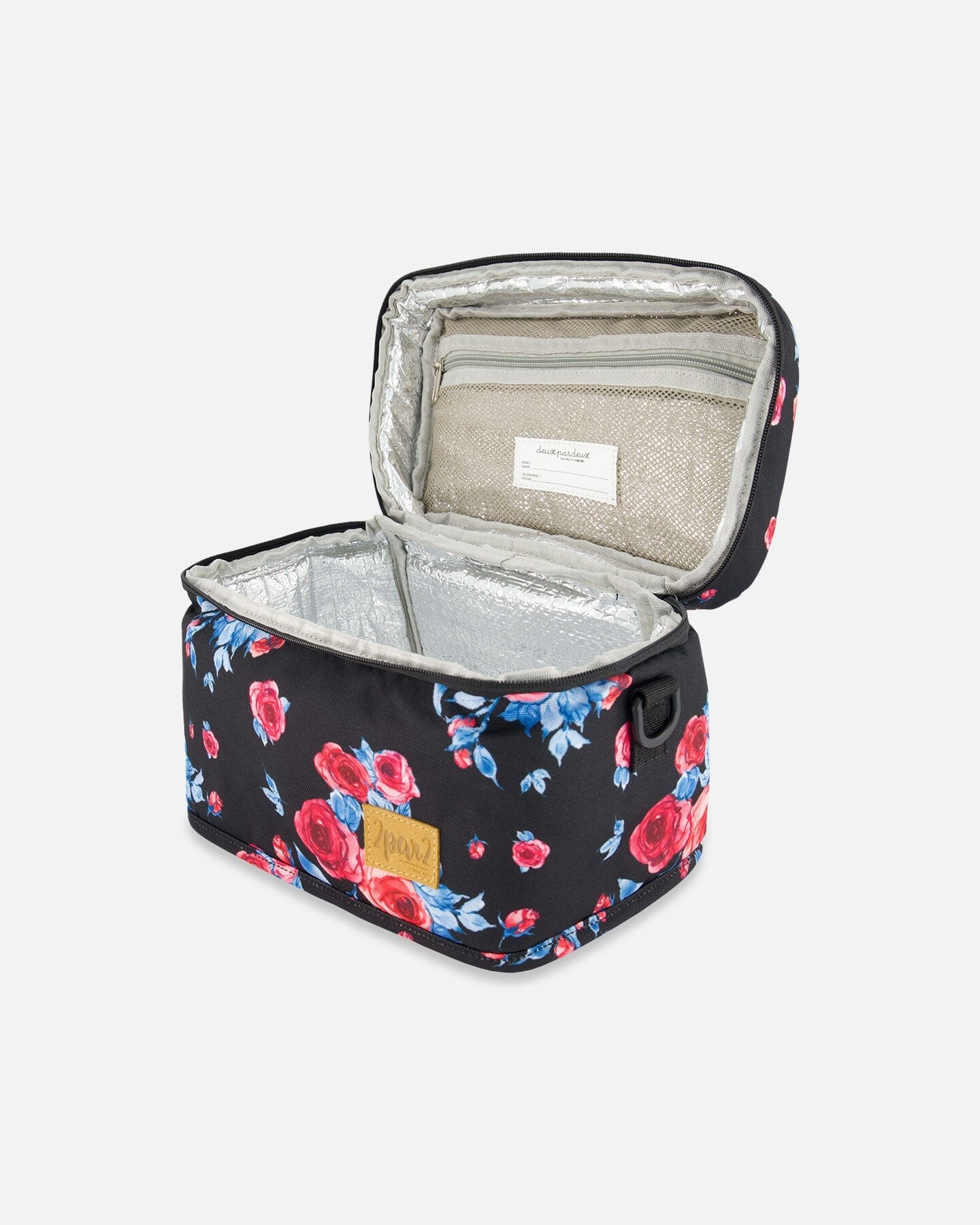 Lunch Box Black Printed Roses by Deux par Deux