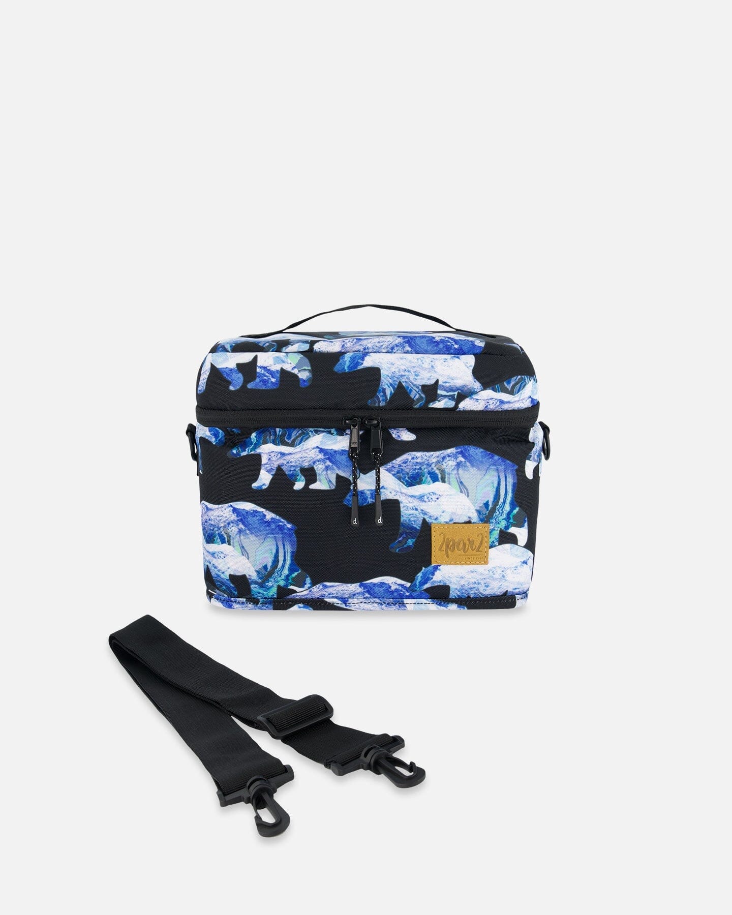 Lunch Box Black Printed Polar Bears by Deux par Deux