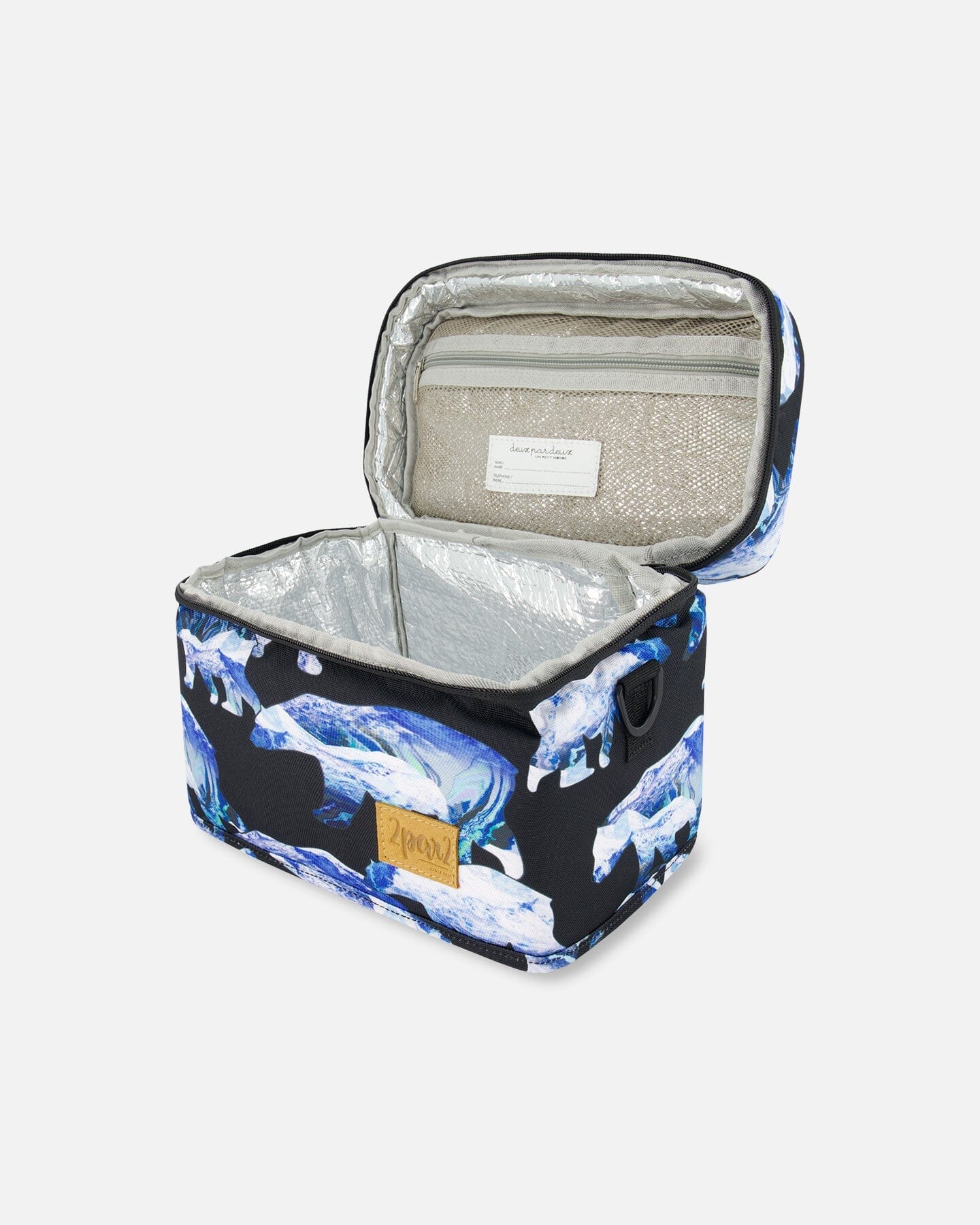 Lunch Box Black Printed Polar Bears by Deux par Deux