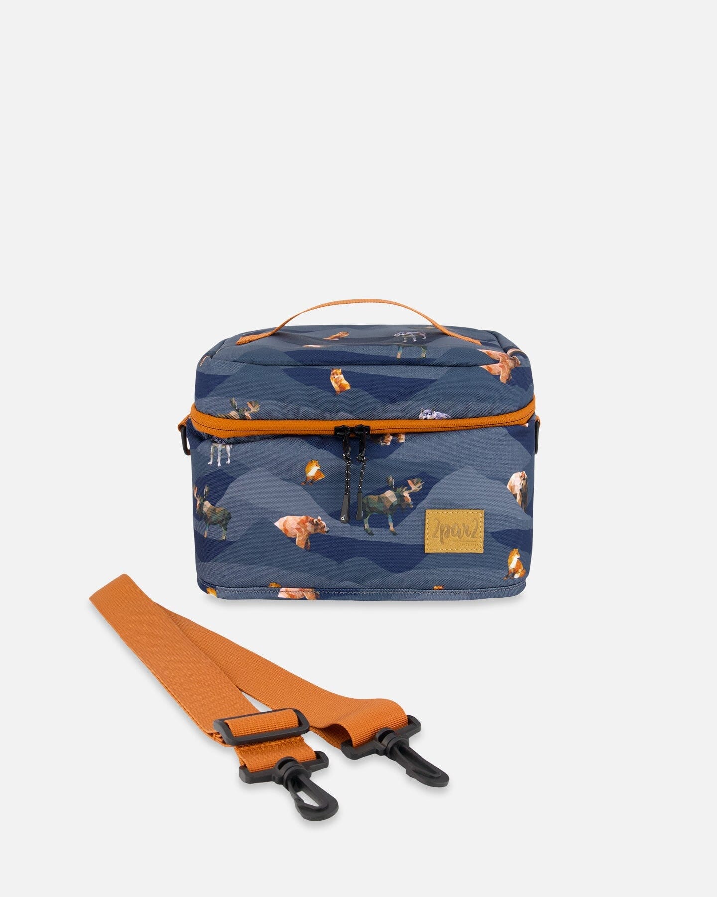 Lunch Box Navy Printed Mountains Animals by Deux par Deux