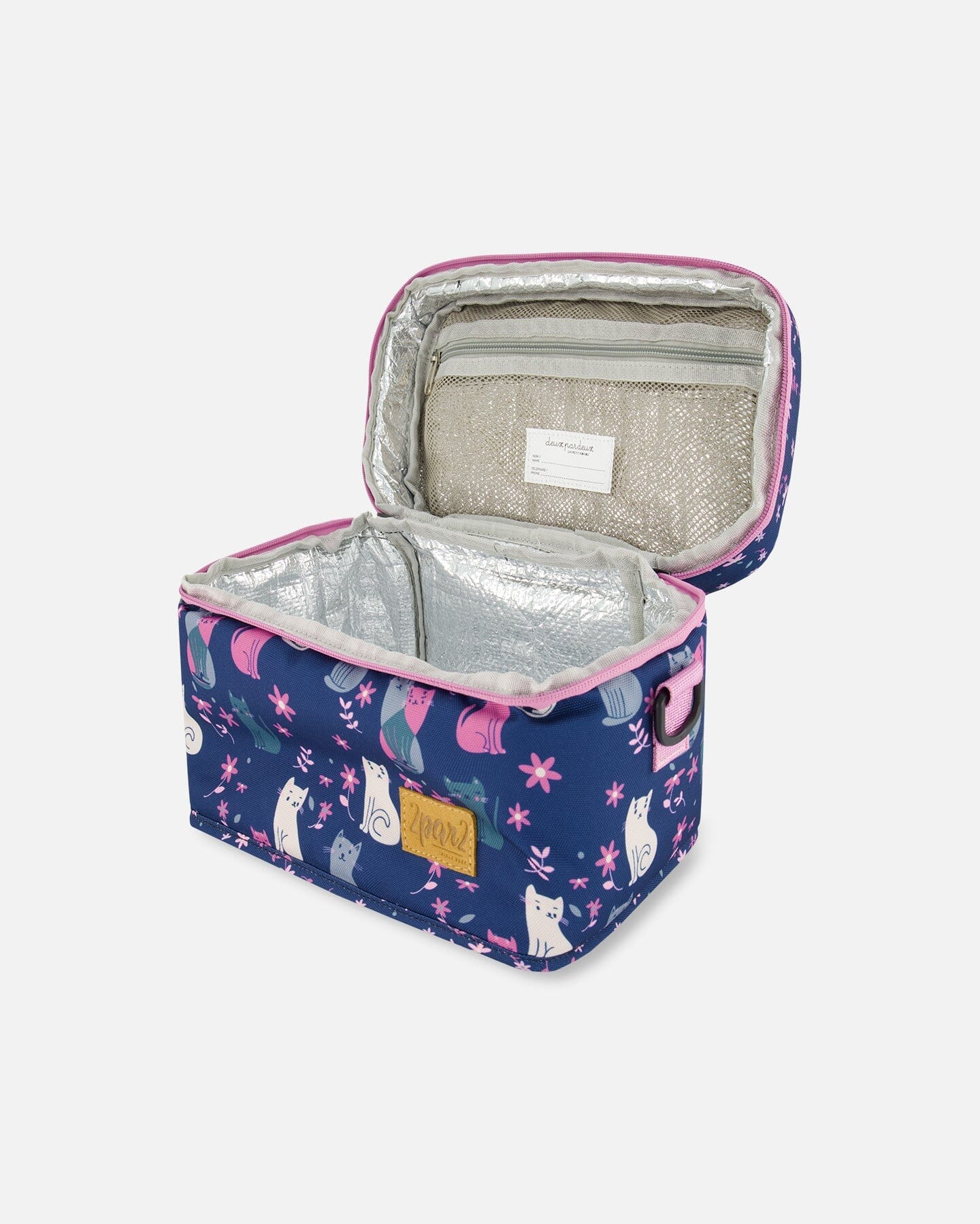 Lunch Box Navy Blue Printed Kitten by Deux par Deux