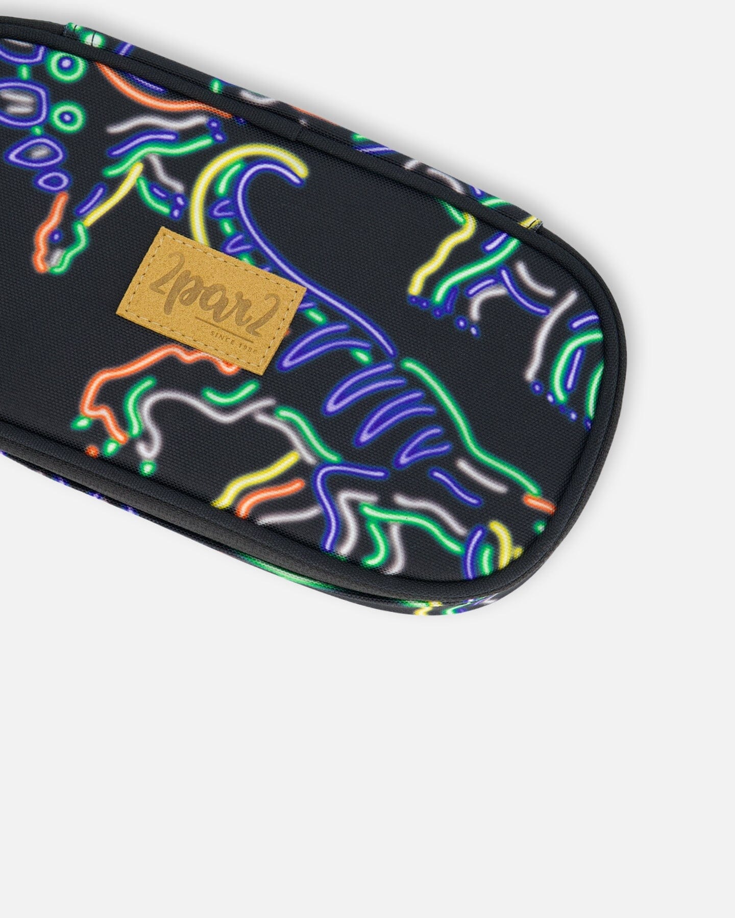 Pencil Case Black Printed Neon Dino by Deux par Deux