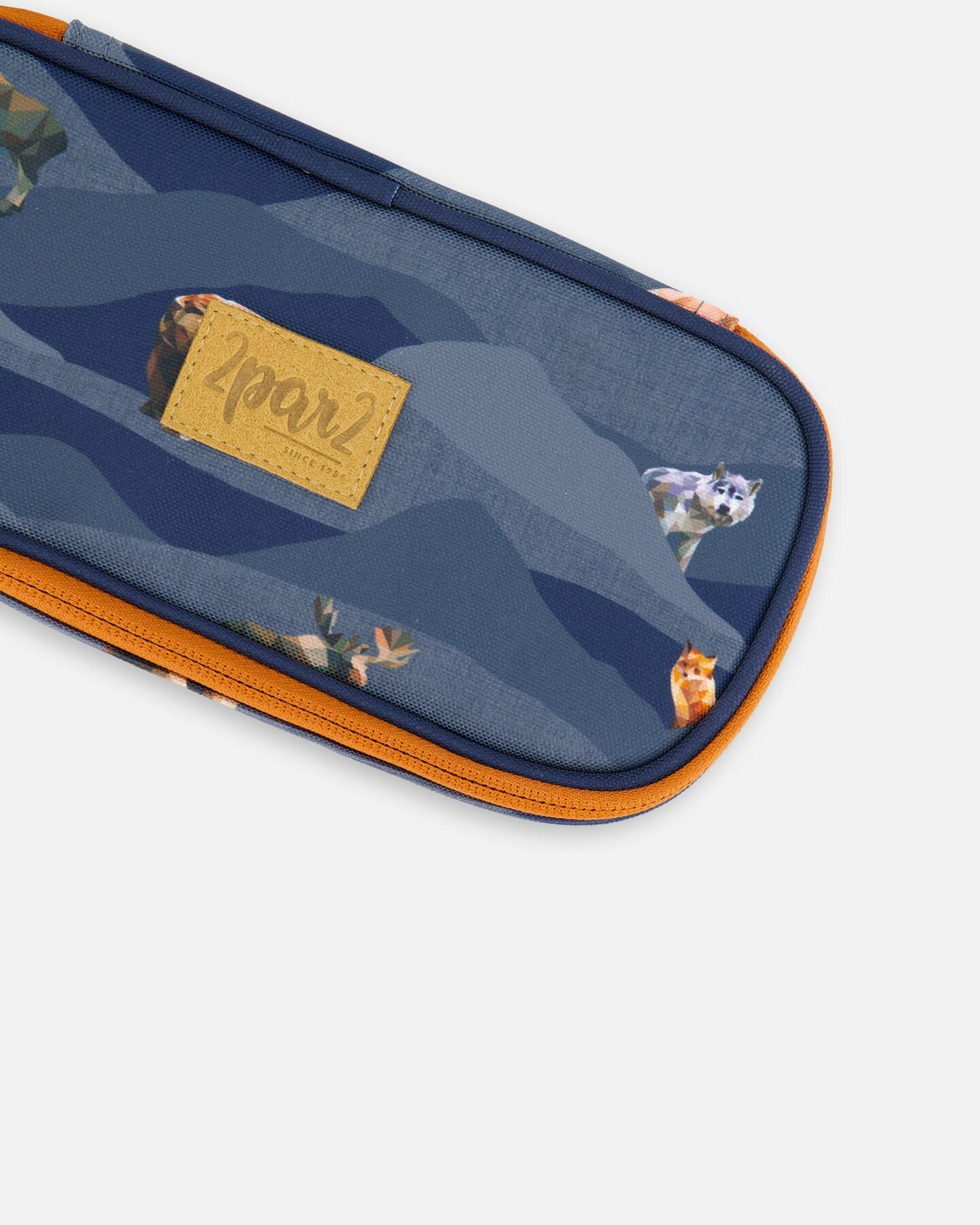 Pencil Case Navy Printed Moutains Animals by Deux par Deux